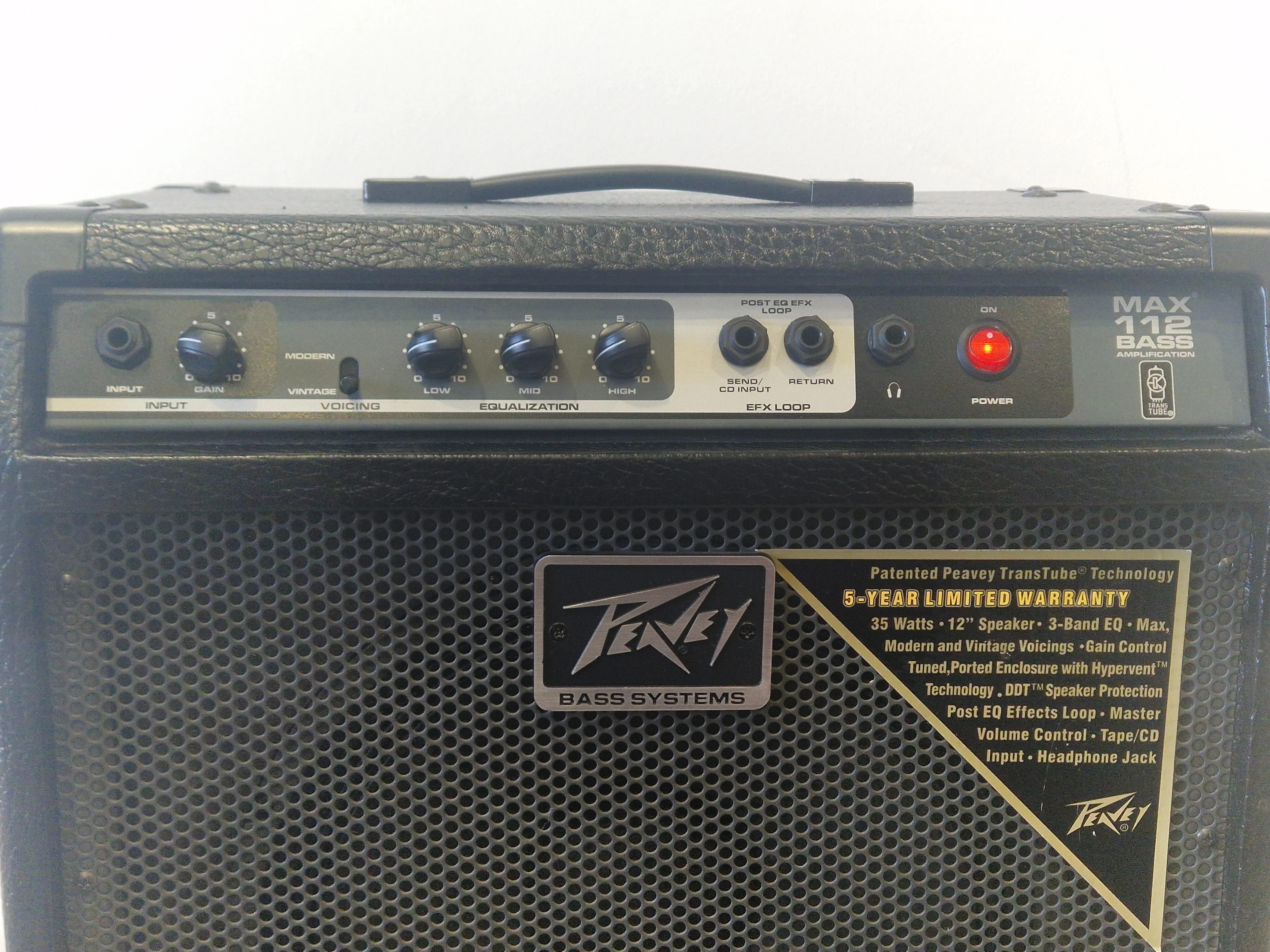 Peavey Max 112 Bass Combo Amp – 200W, TransTube Gain, 3-Band EQ - Very Good - Image 4