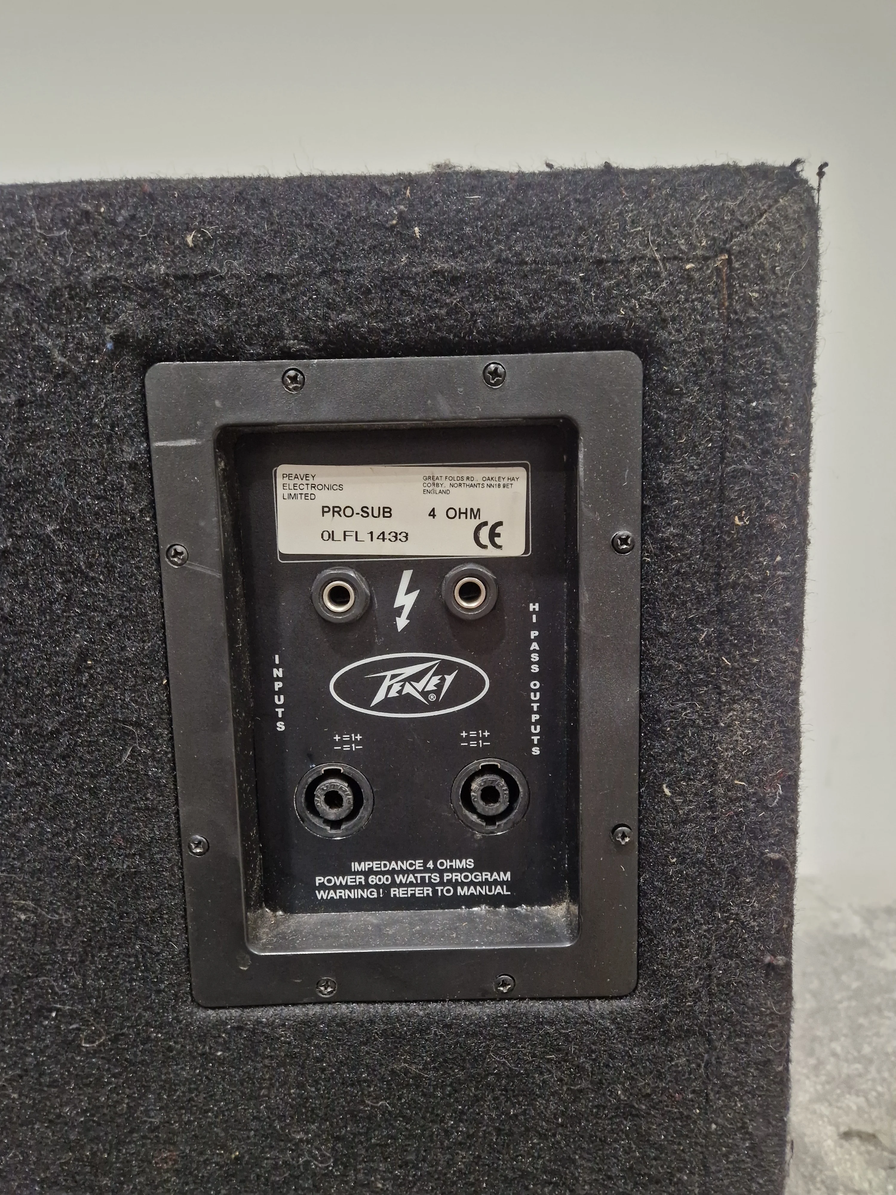 Peavey Pro-Sub Bass Speakers - Black – Subwoofer - Spares or Repair - Image 10