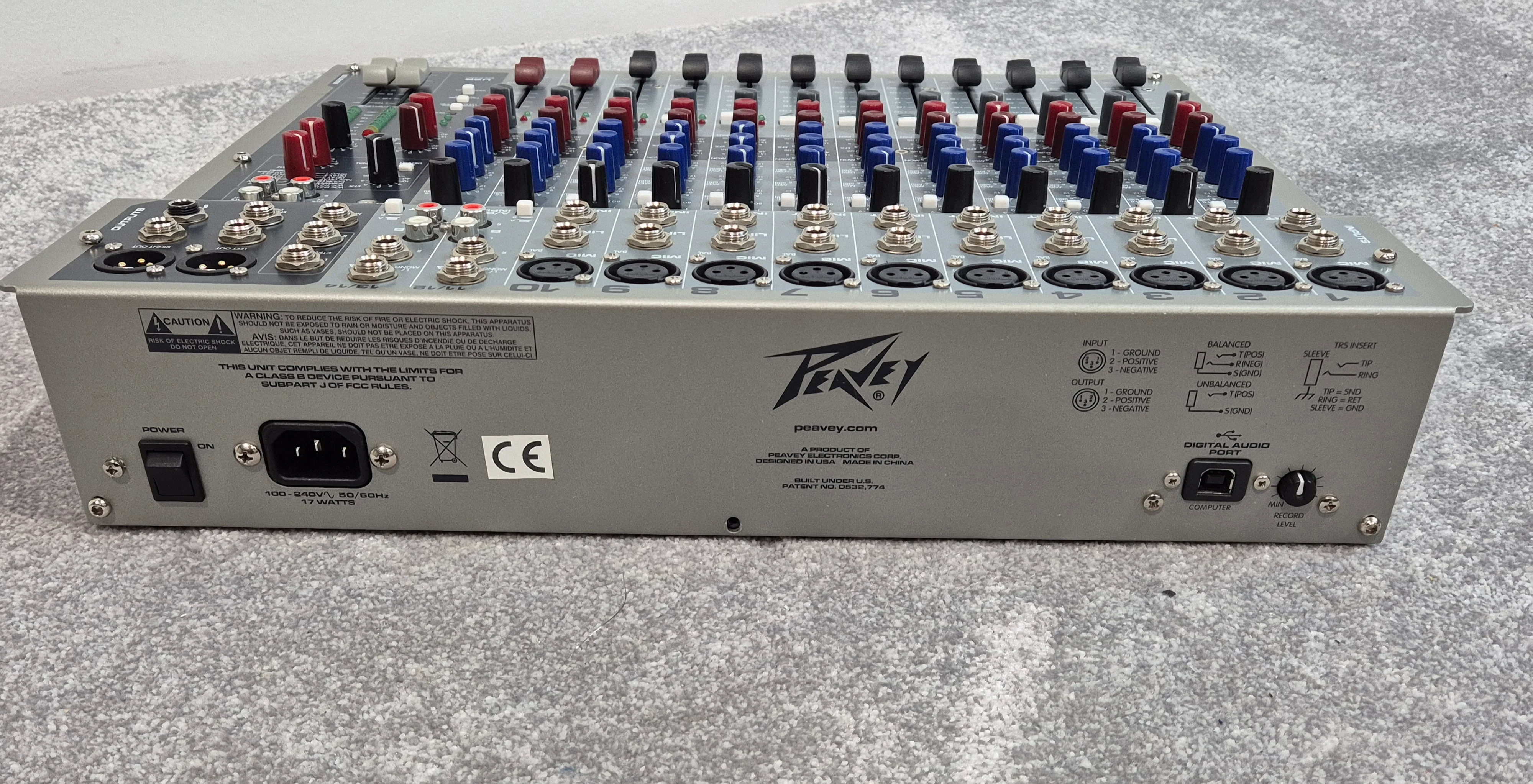 Peavey PV 14 USB Mixer - 14-Channel Mixer - Built-in DSP Effects - Image 9