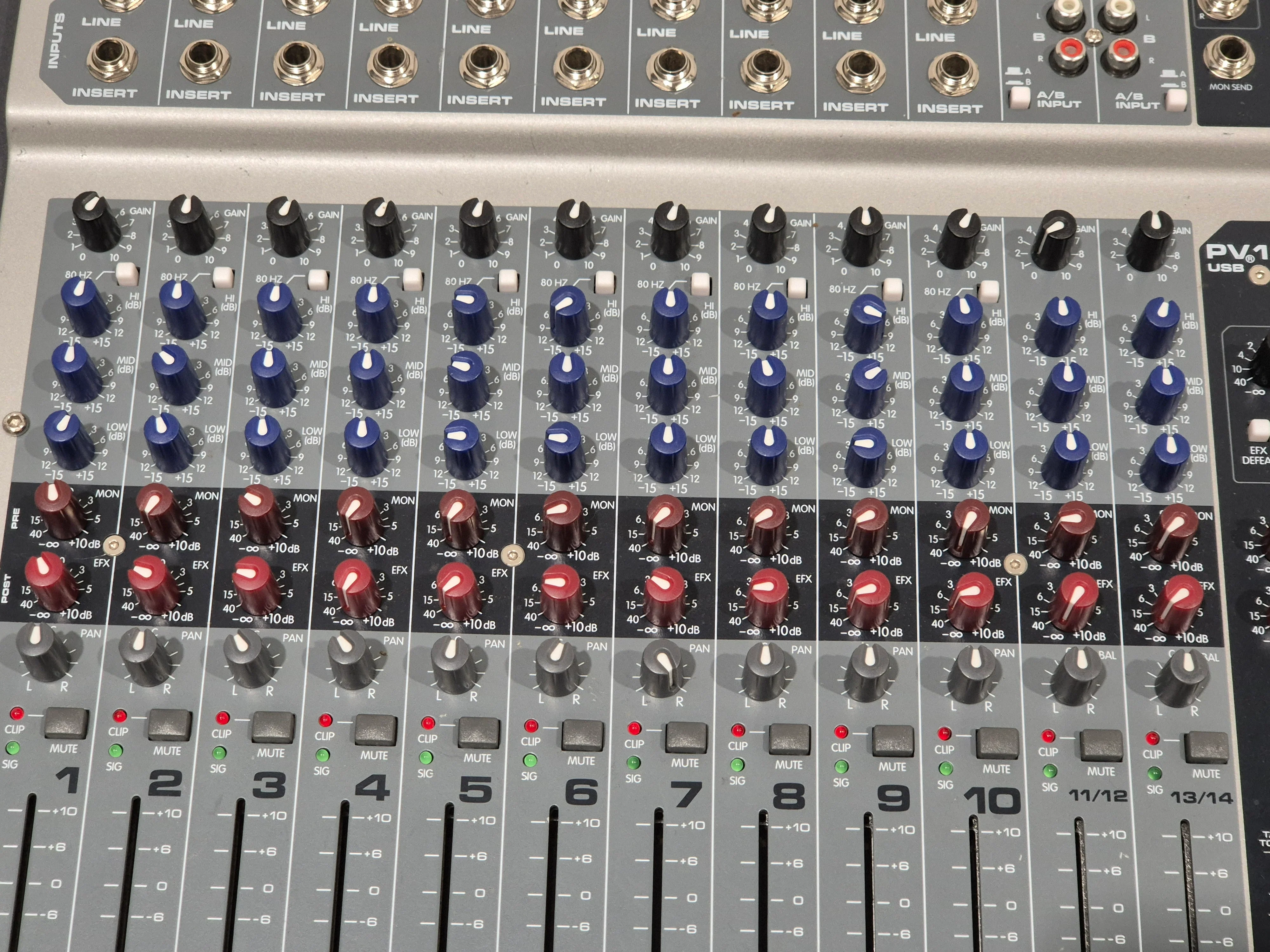 Peavey PV 14 USB - Versatile 14-Channel Mixer w/ Flight Case - Image 4