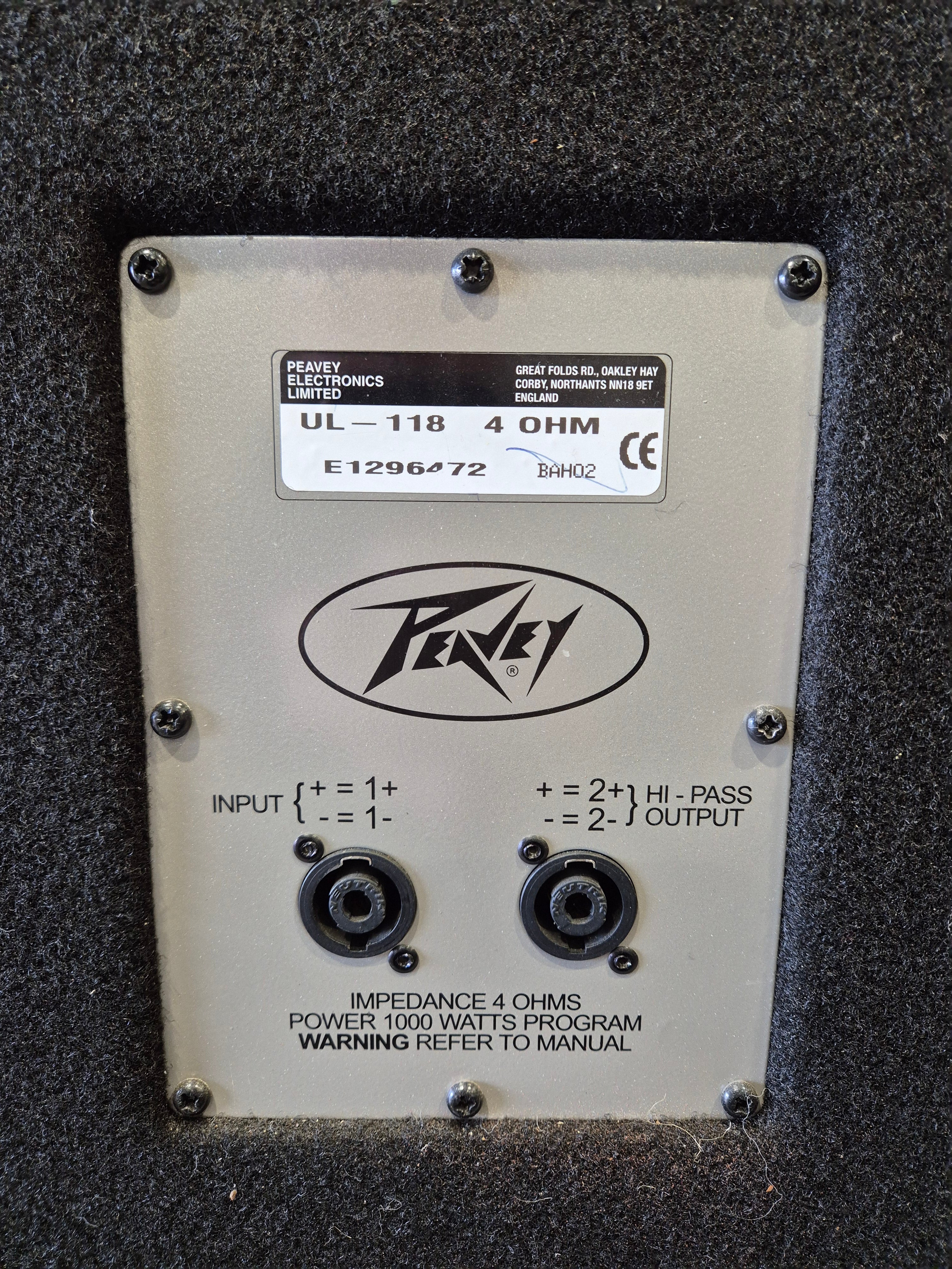 Peavey UL-118 - Passive PA Subwoofer - High Output Design - Excellent - Image 6
