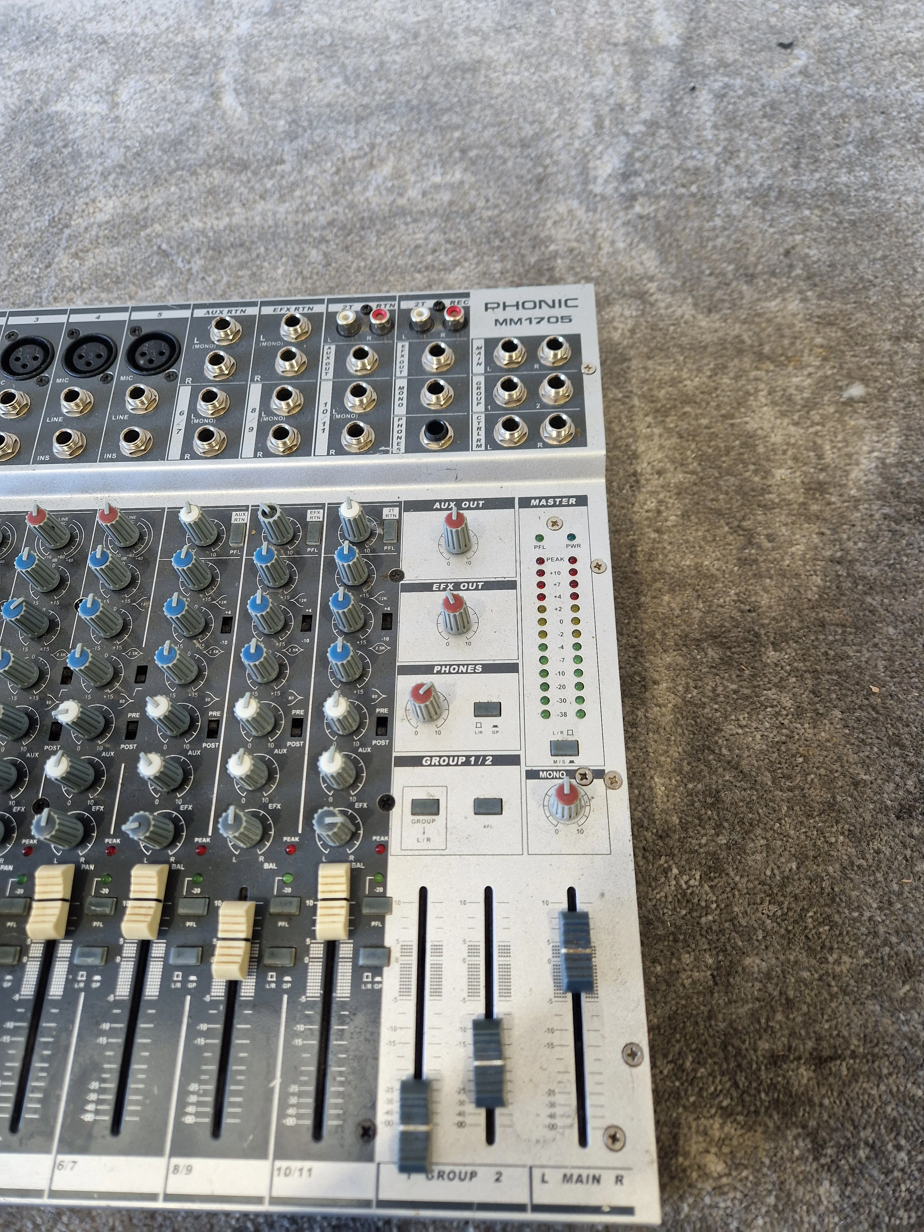 Phonic MM1705 Mixer - 8-Channel Compact Design - Good w/ Power Supply - Image 11