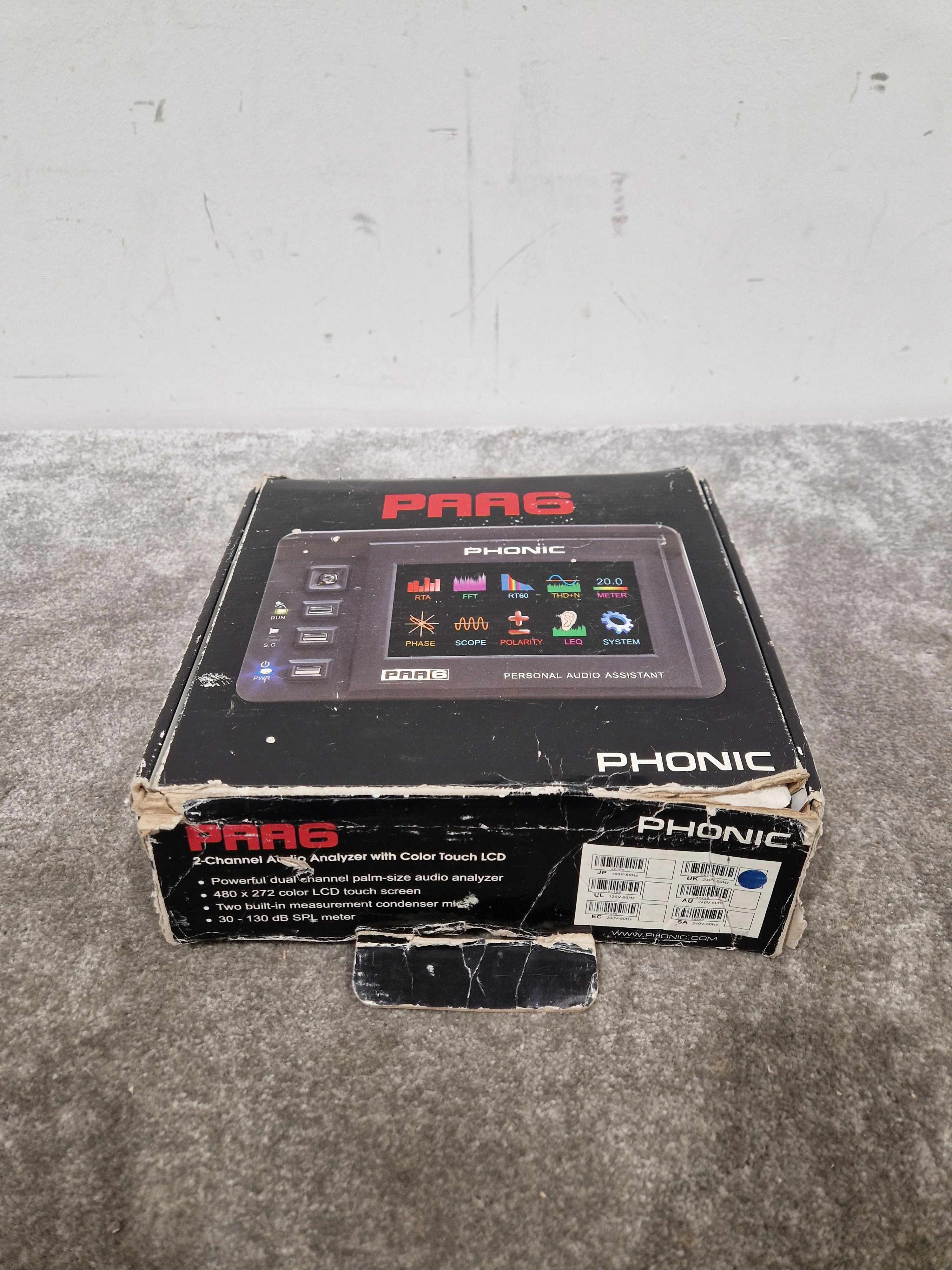 Phonic PAA6 - Handheld Audio Analyzer - Excellent w/ Original Box & Power Supply - Image 2