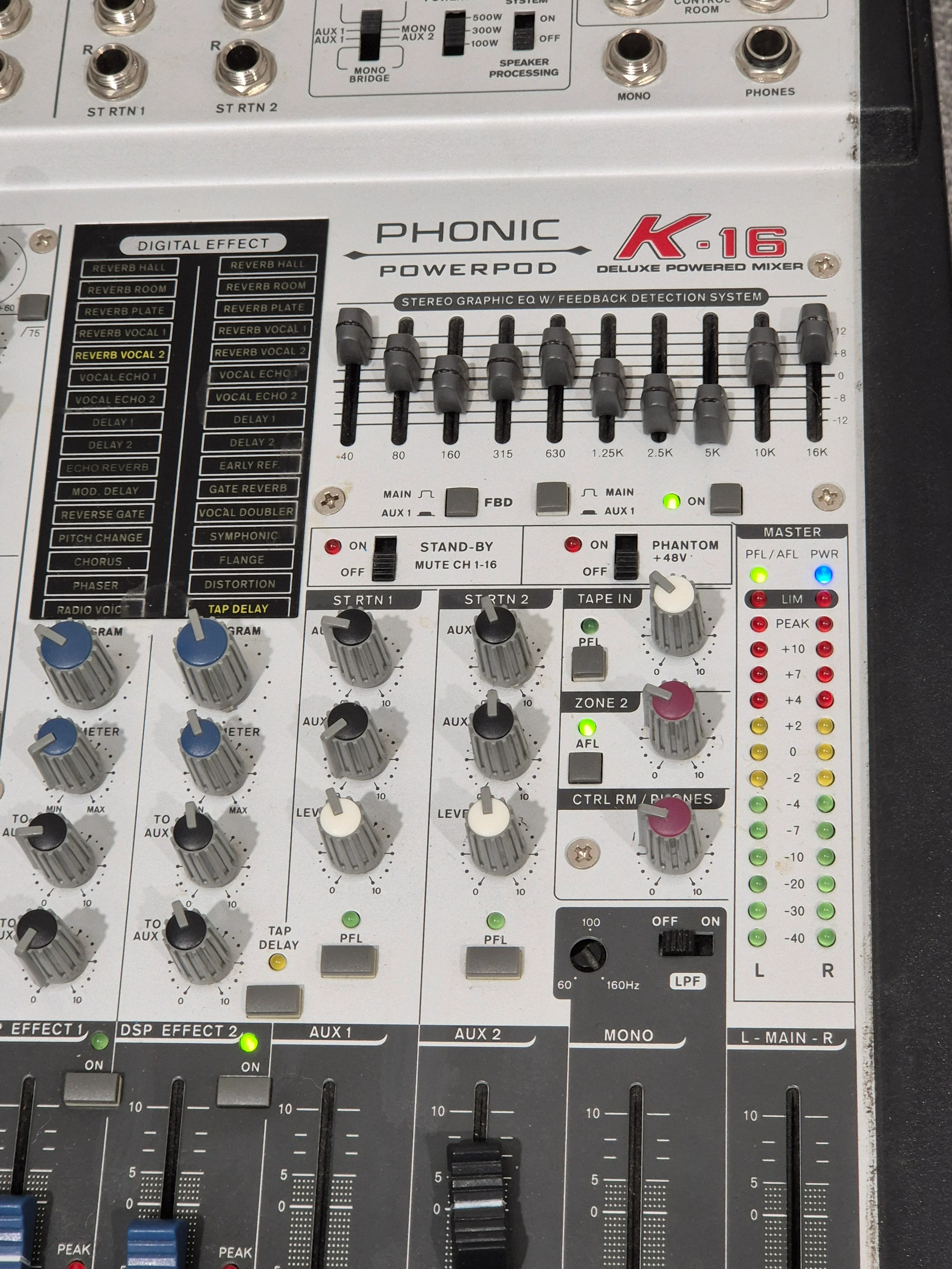 Phonic Powerpod K16 - Powered Mixer w/ Plastic Case - Image 2