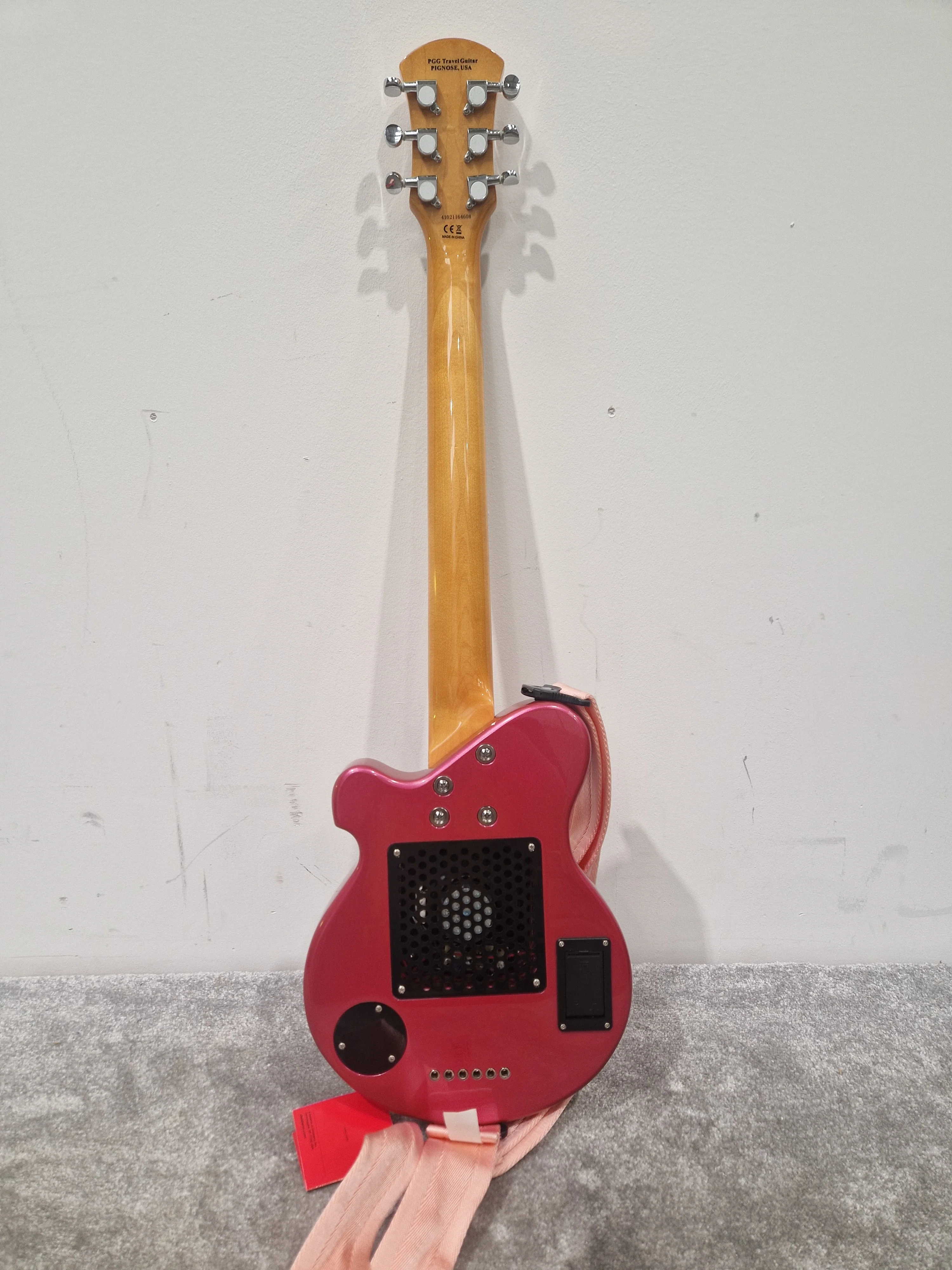 Pignose Electric Travel Guitar - Compact Design, Solid Tone - Excellent w/ Soft Case & Pink Guitar strap - Image 5