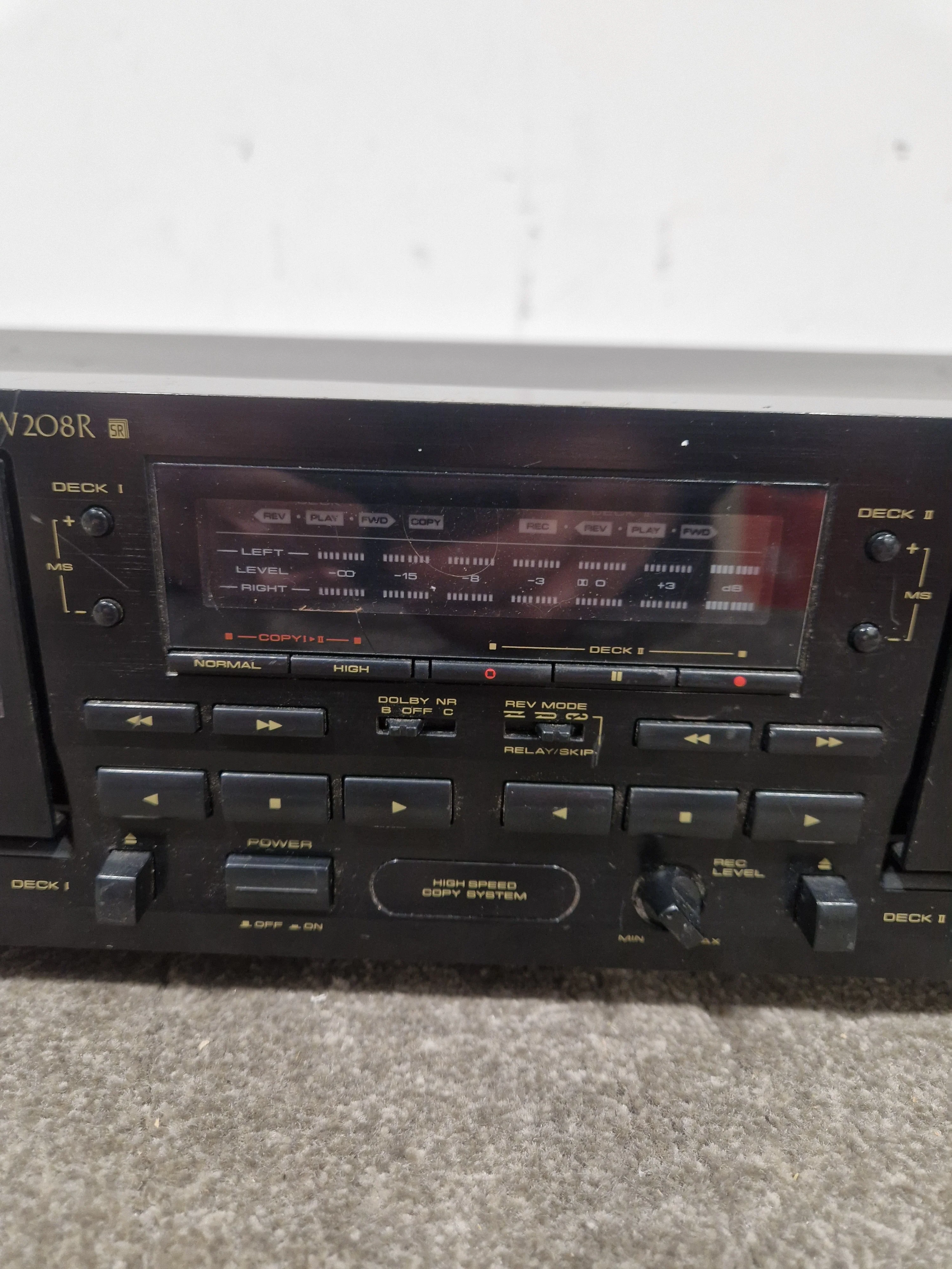 Pioneer CT-W208R - Stereo Double Cassette Deck - Black - Spares or Repair w/ Cables - Image 13