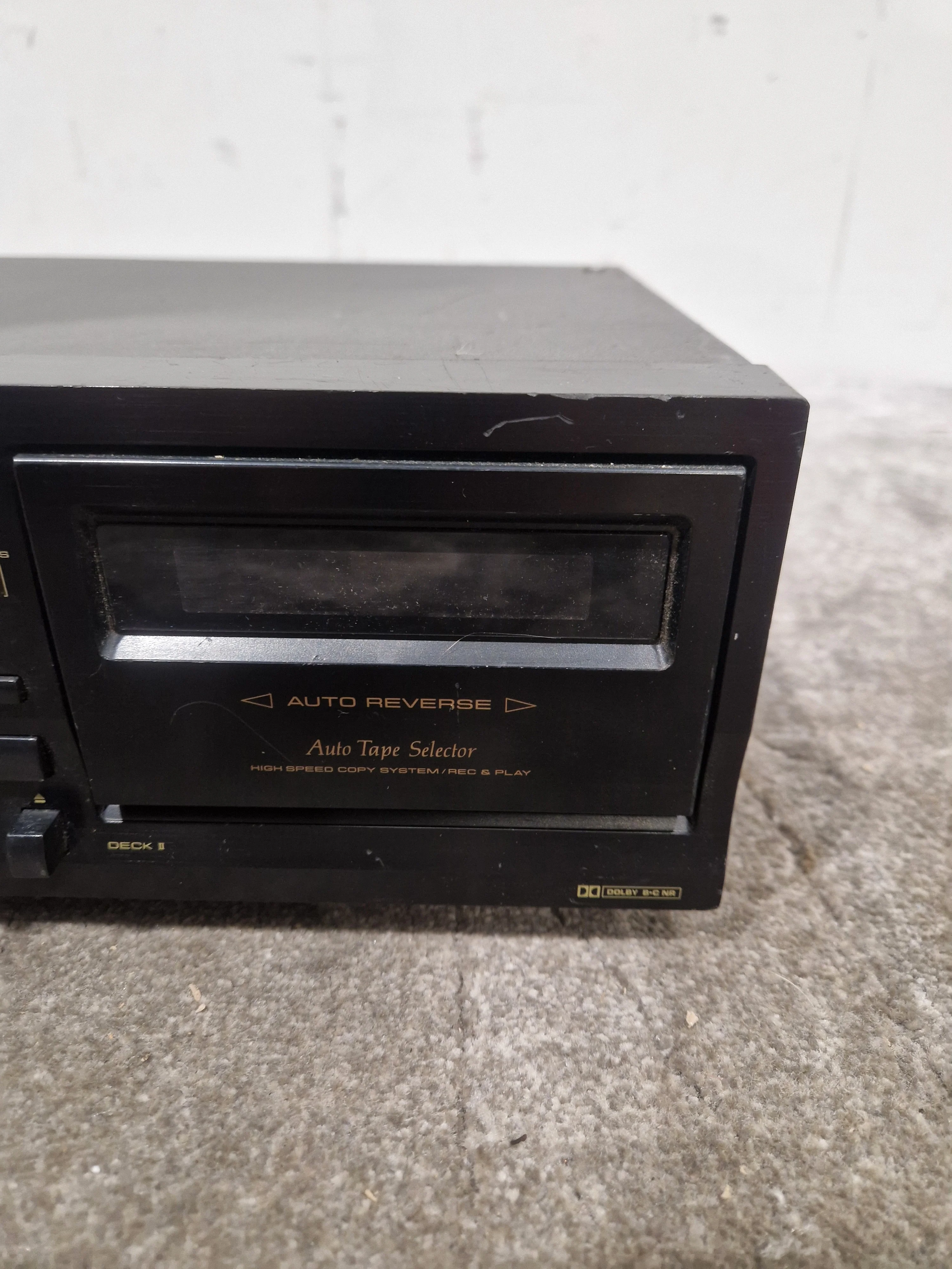 Pioneer CT-W208R - Stereo Double Cassette Deck - Black - Spares or Repair w/ Cables - Image 7
