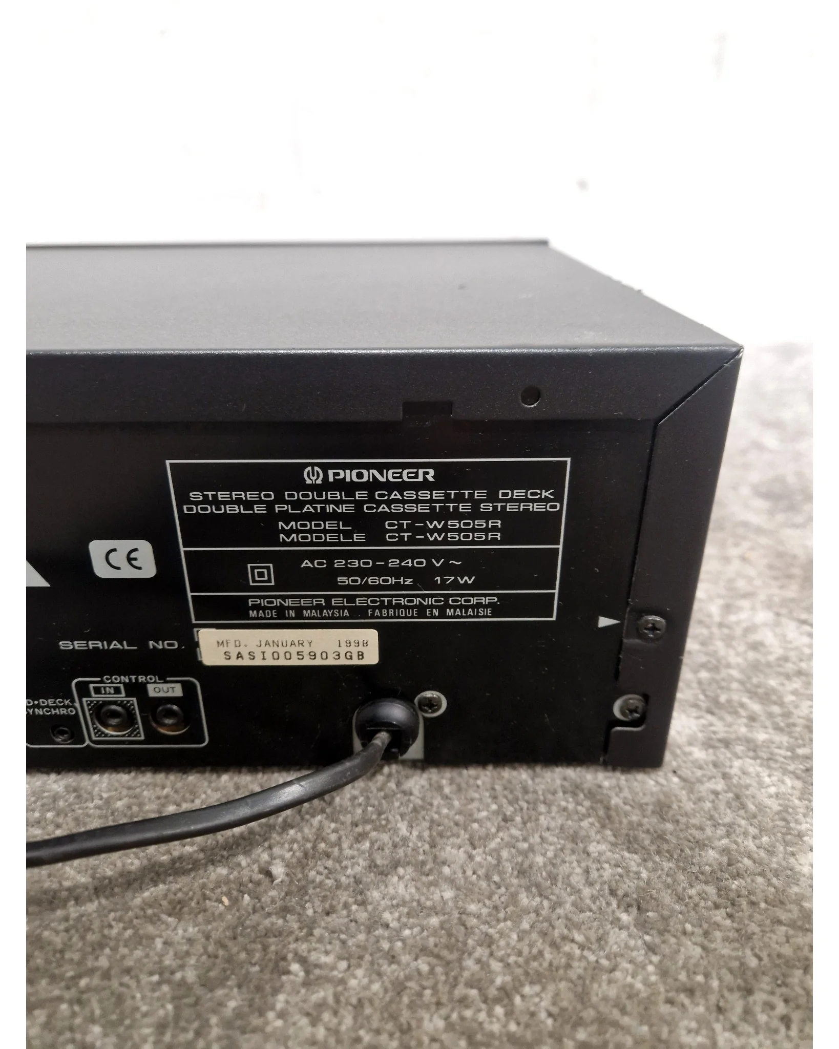 Pioneer CTW-505R Cassette Player – Cassette Deck - Good - Image 4
