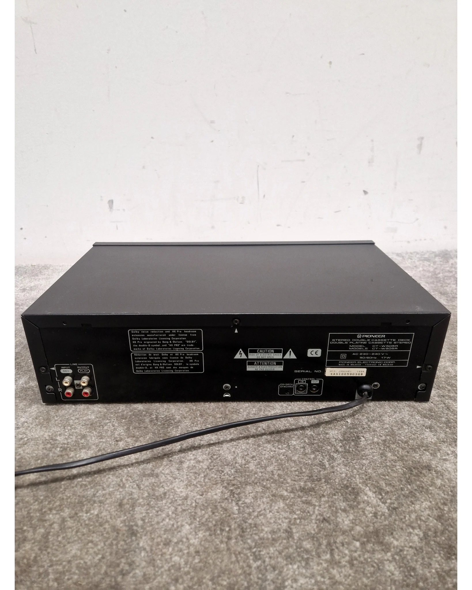 Pioneer CTW-505R Cassette Player – Cassette Deck - Good - Image 5