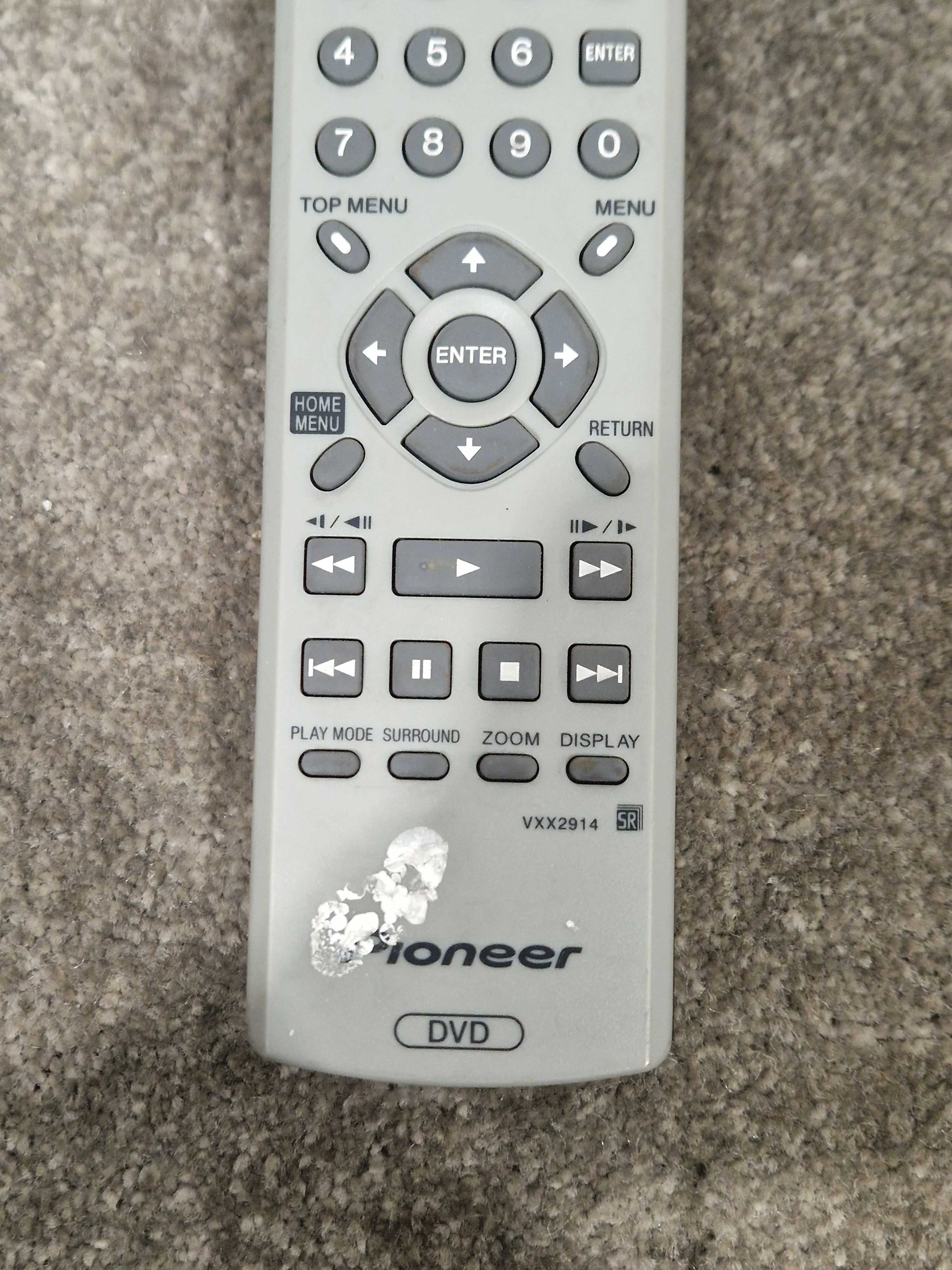 Pioneer DVD Player Remote VXXX2914 - Versatile Control Unit - Excellent - Image 3