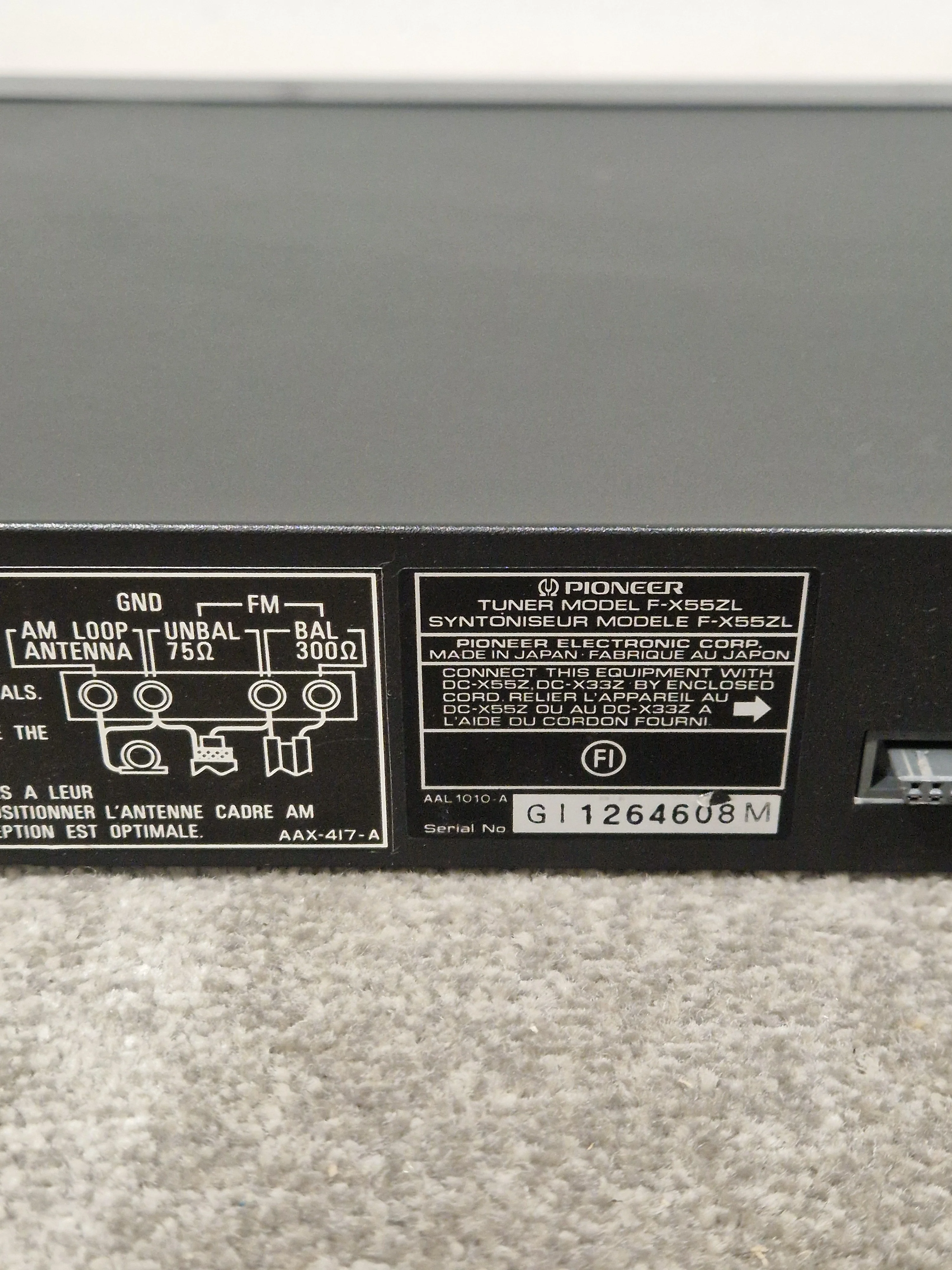 Pioneer F-X55ZL - Tuner - Black - Excellent - Image 11