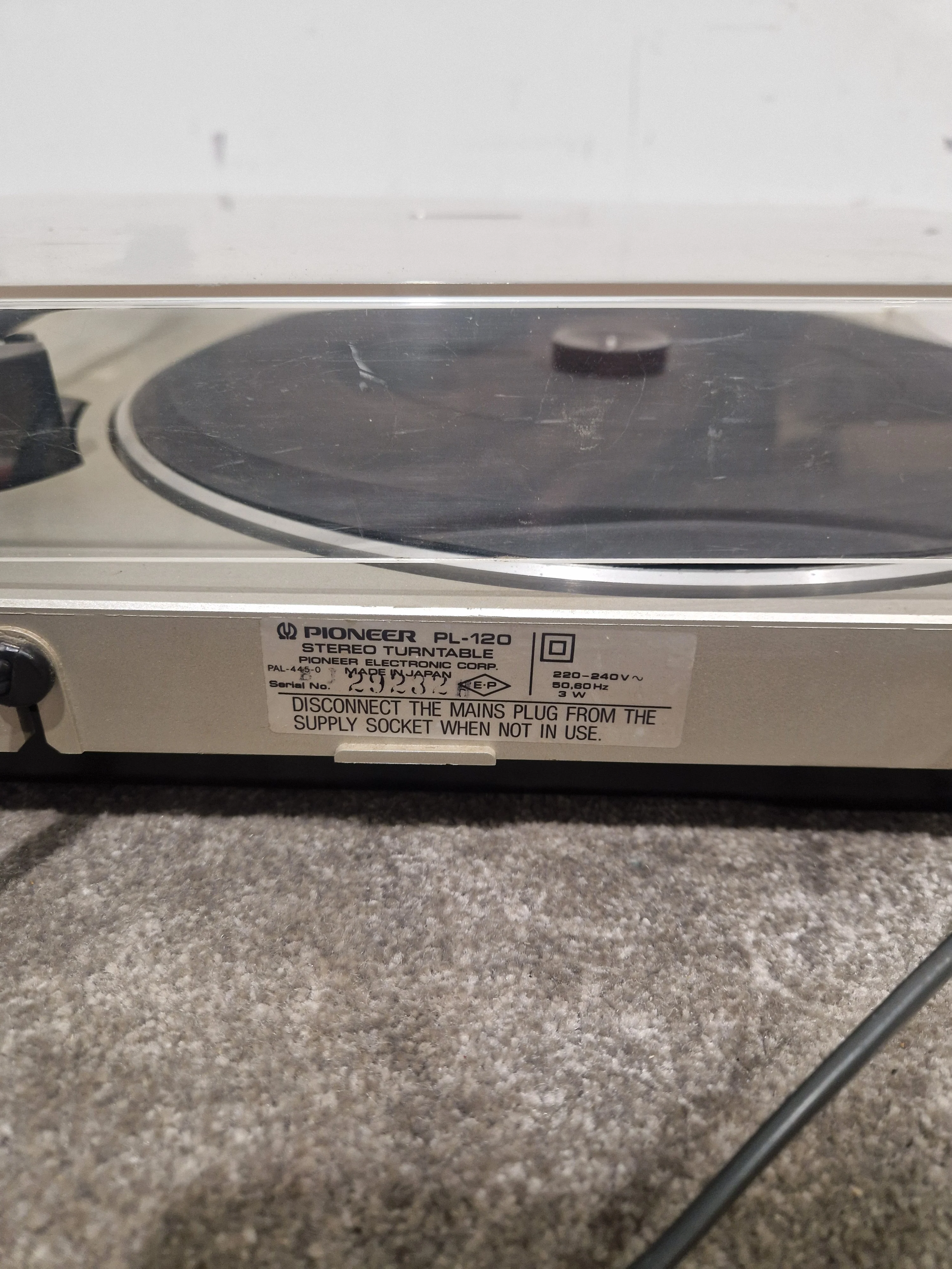 Pioneer PL-120 - Turntable - Silver - Spares or Repair - Image 12