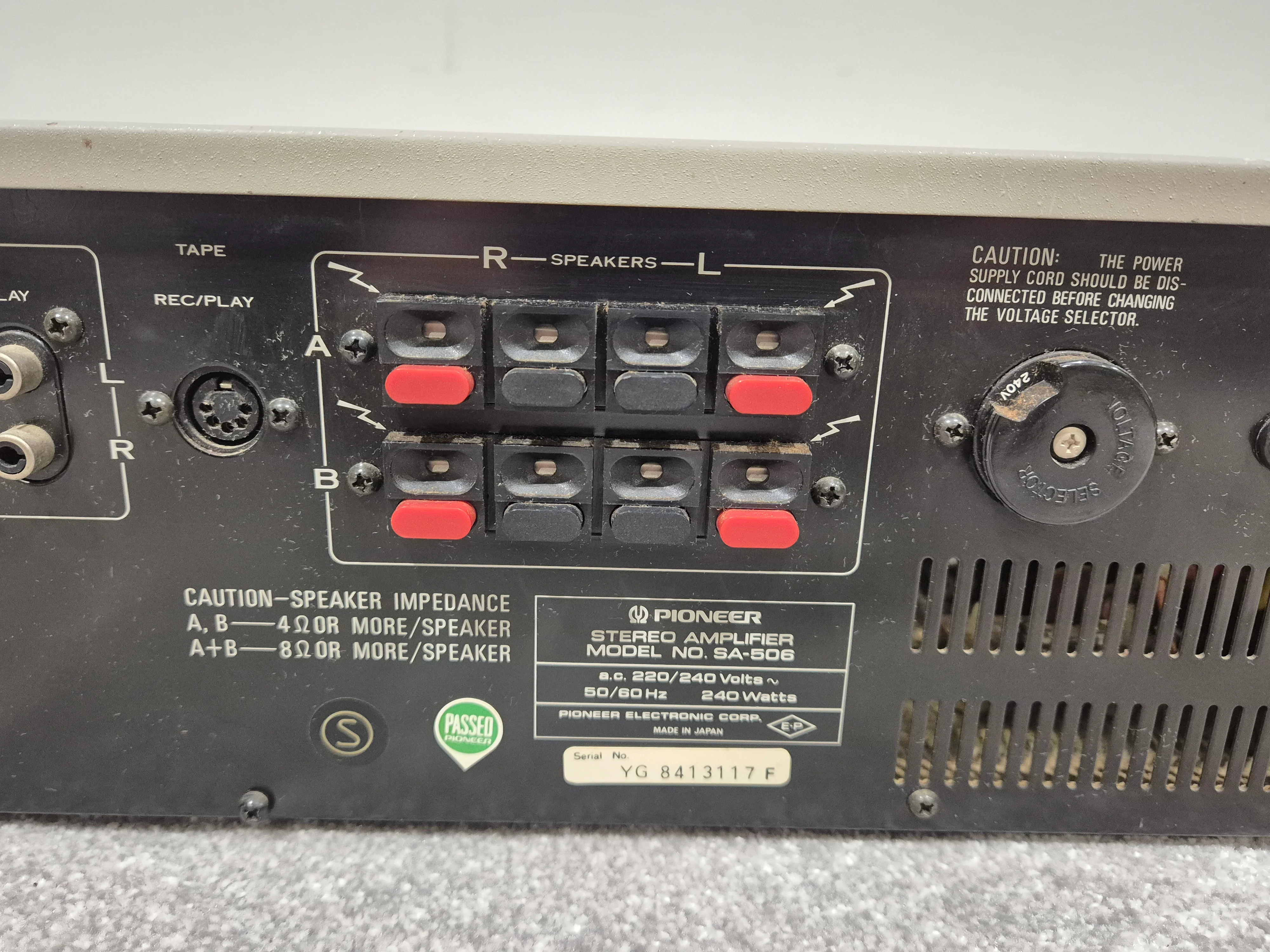 Pioneer SA-506 - 25-watts Per Channel - Stereo Integrated Amplifier - Image 9