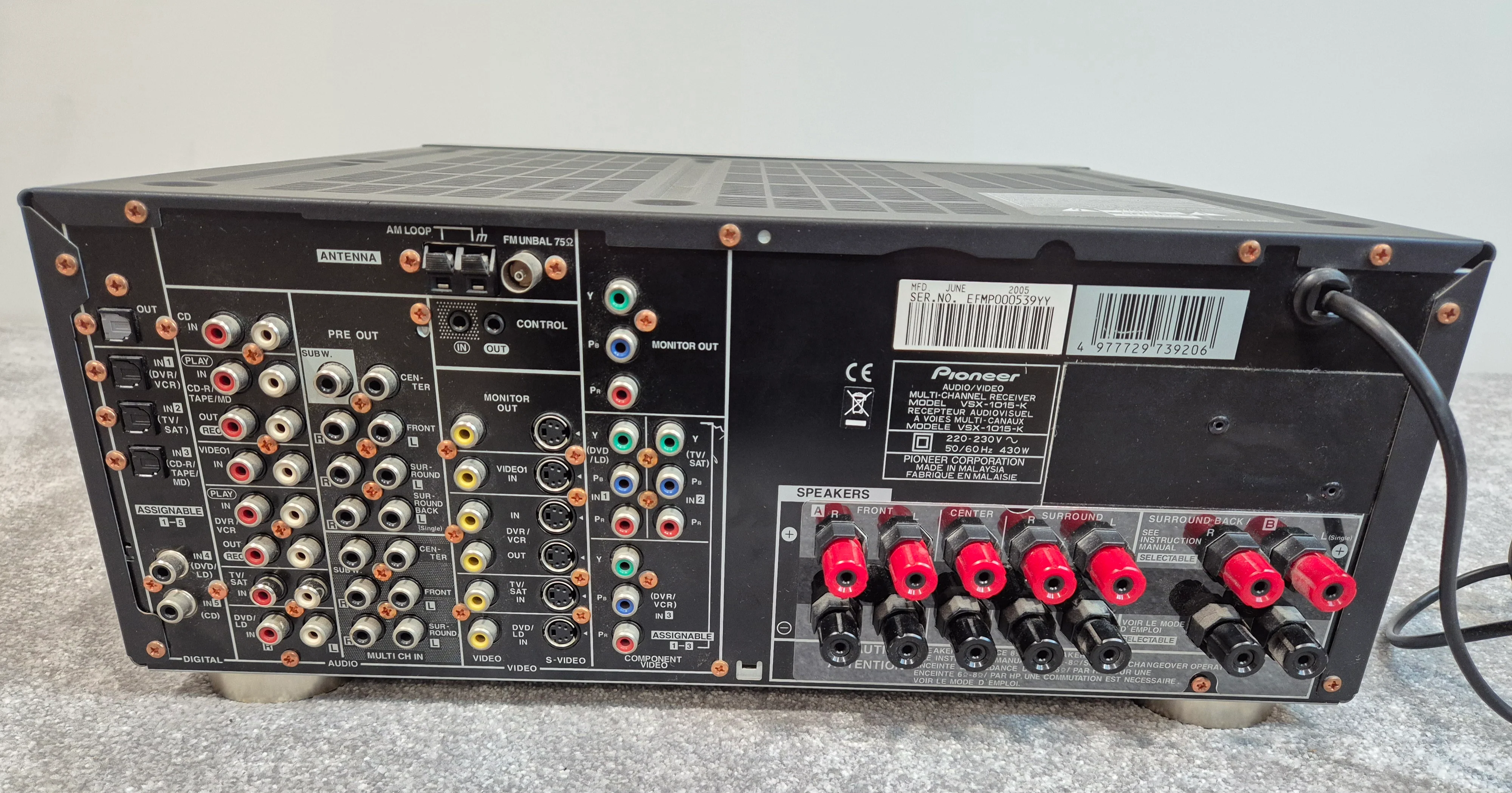 Pioneer VSX 1015 - 7.1 Channel Receiver - 120 Watts per Channel - Image 4