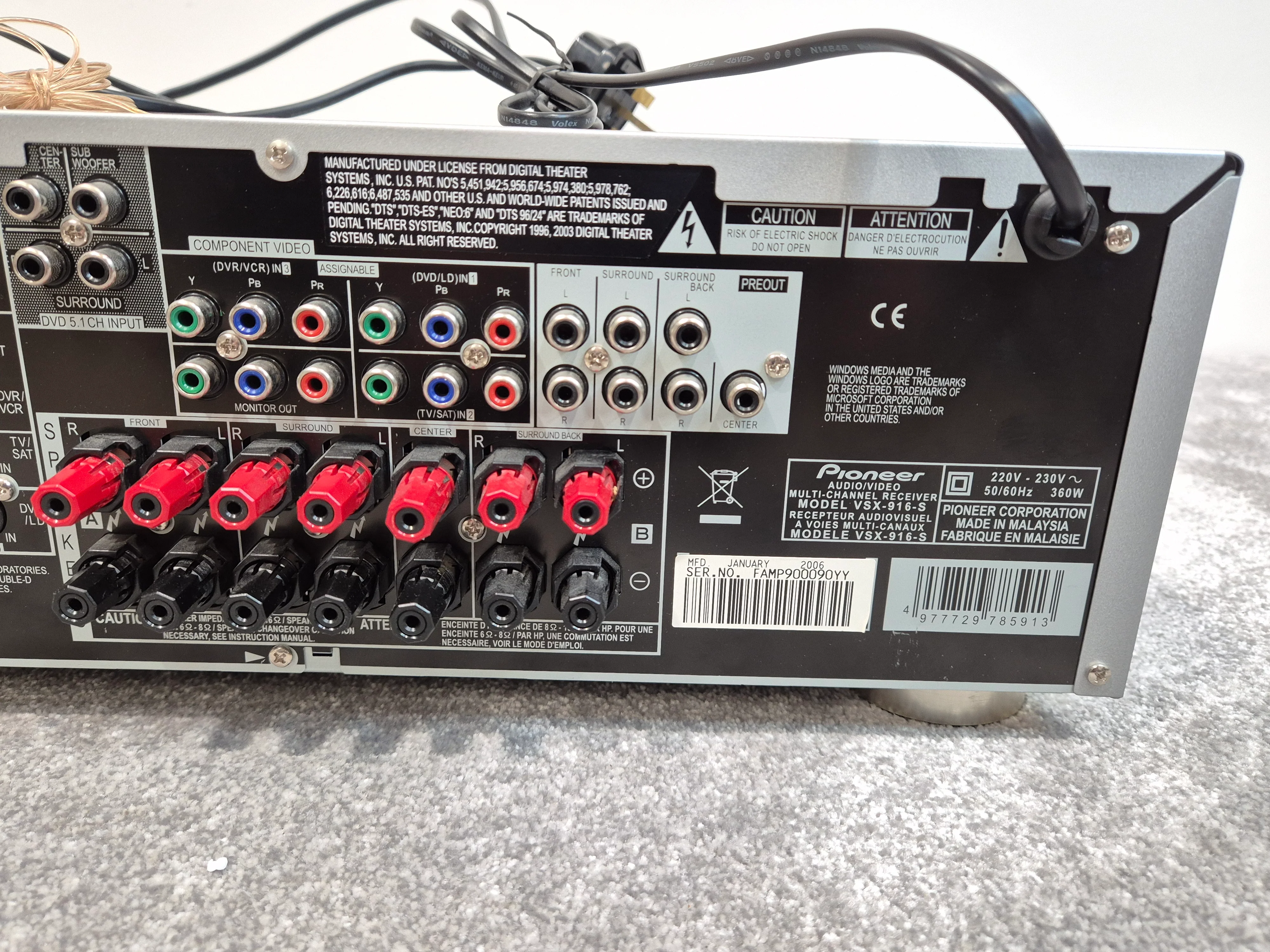 Pioneer Vsx 916s AV Receiver - 7.1 Channels, Dolby Digital - Excellent w/ Original Box - Image 7