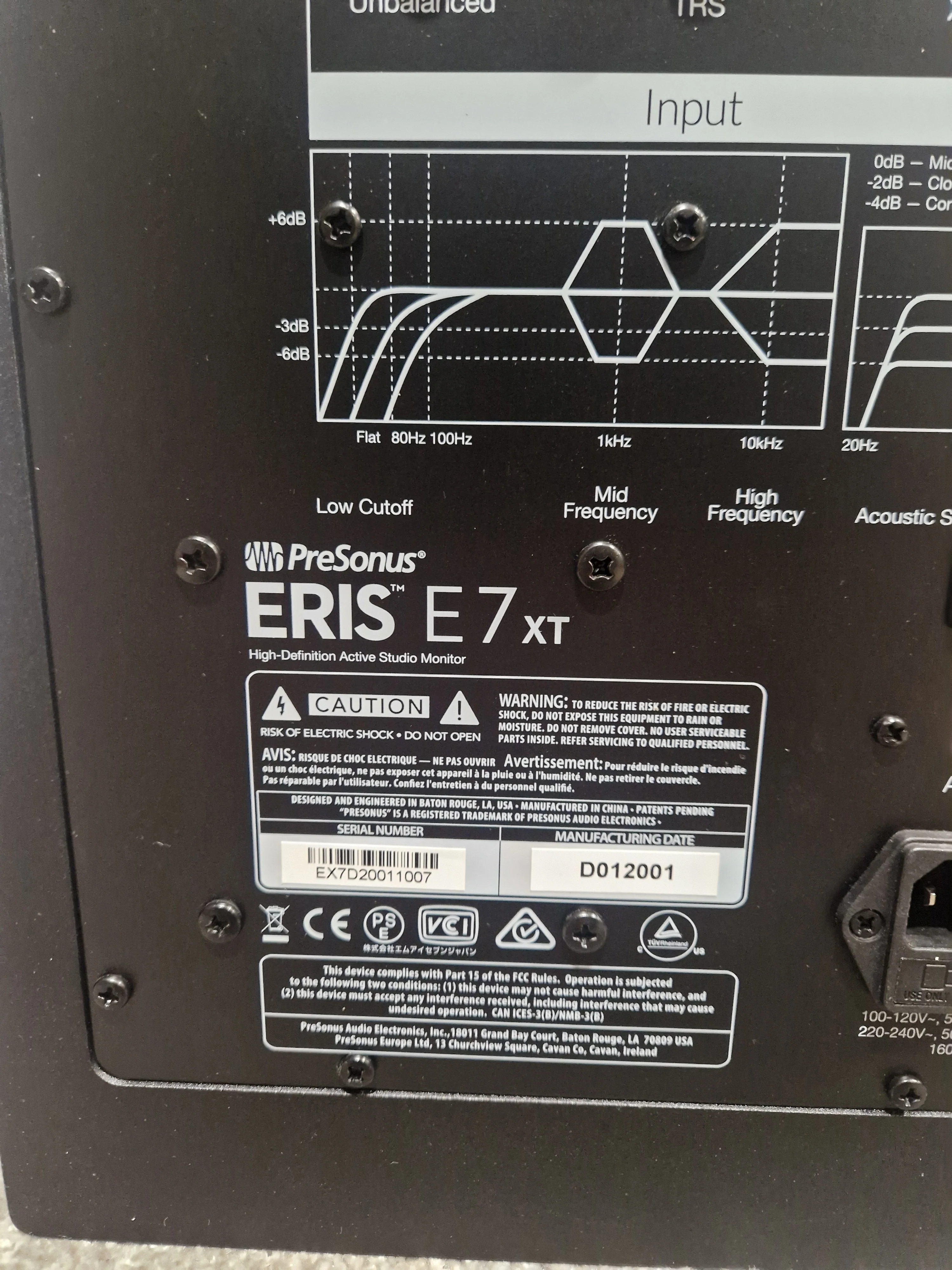 PreSonus Eris E7 XT - Studio Monitor - Single Unit - Black - Excellent w/ Power Cable, Manual's - Image 6