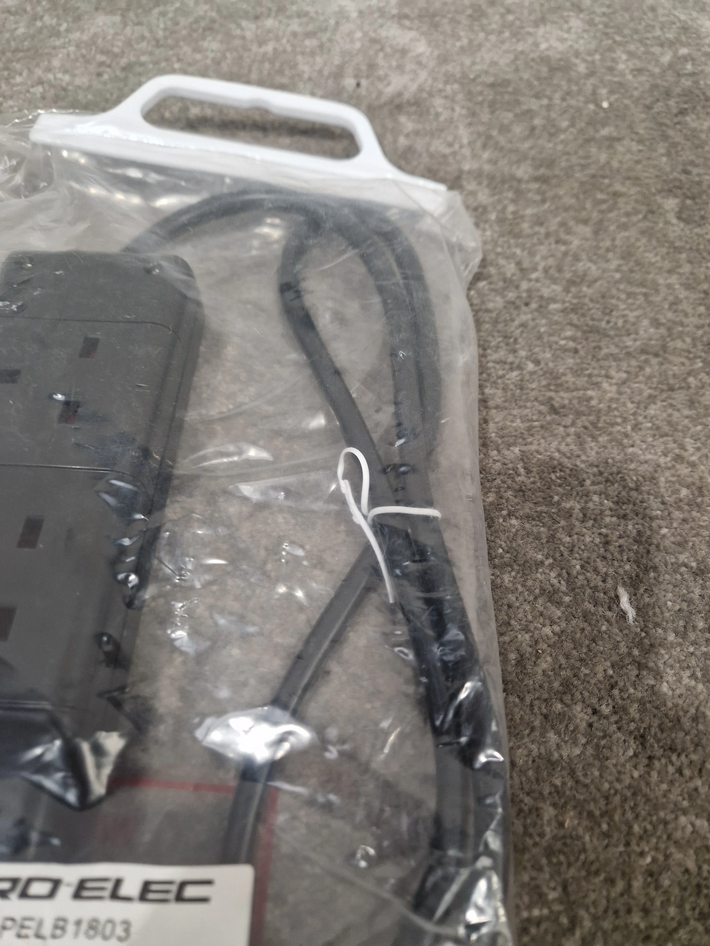 PRO-ELEC Extension Lead Three Gang 1M Black - Durable Power Solution - Excellent w/ Original Packaging - Image 2