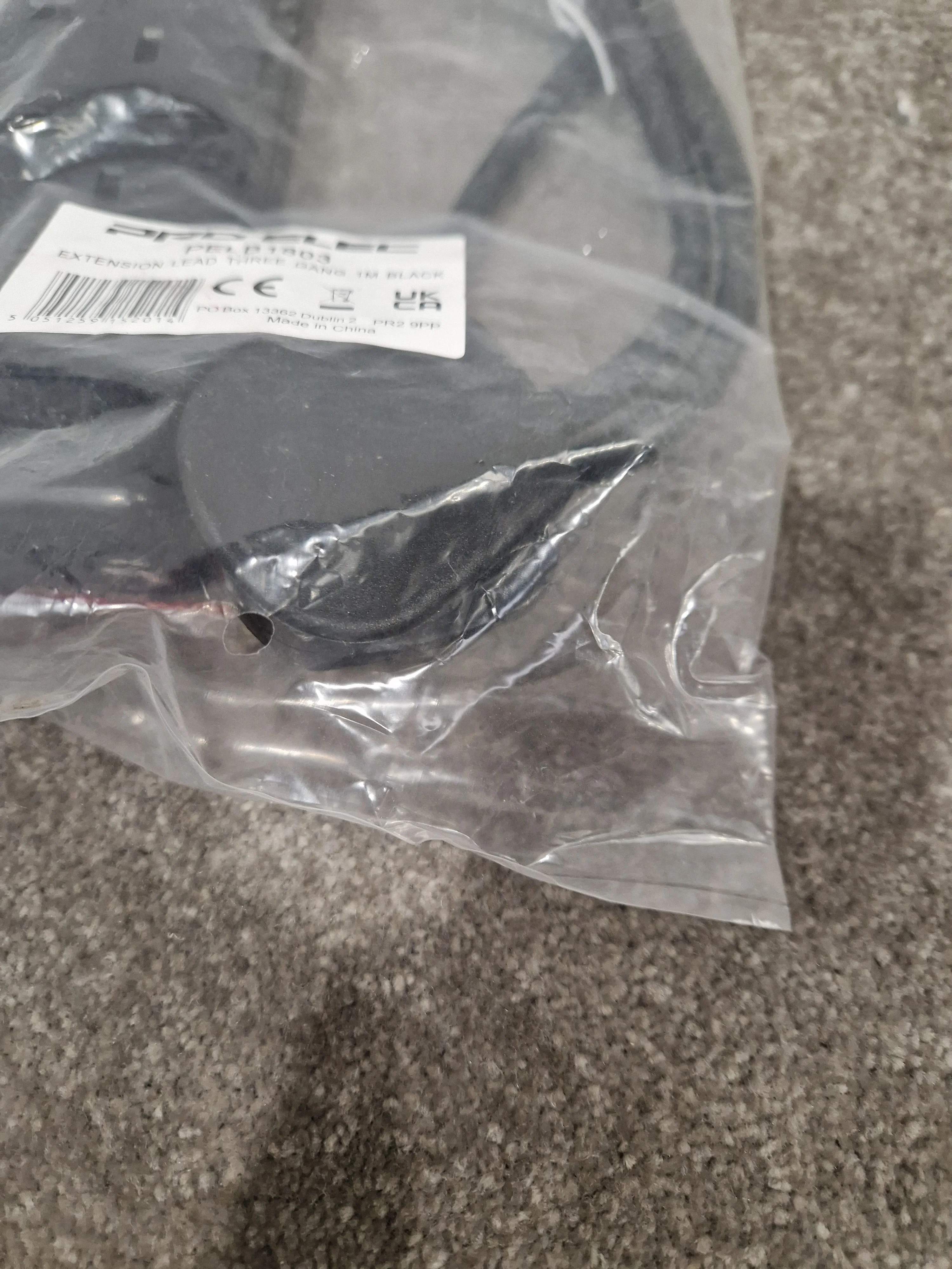 PRO-ELEC Extension Lead Three Gang 1M Black - Durable Power Solution - Excellent w/ Original Packaging - Image 7