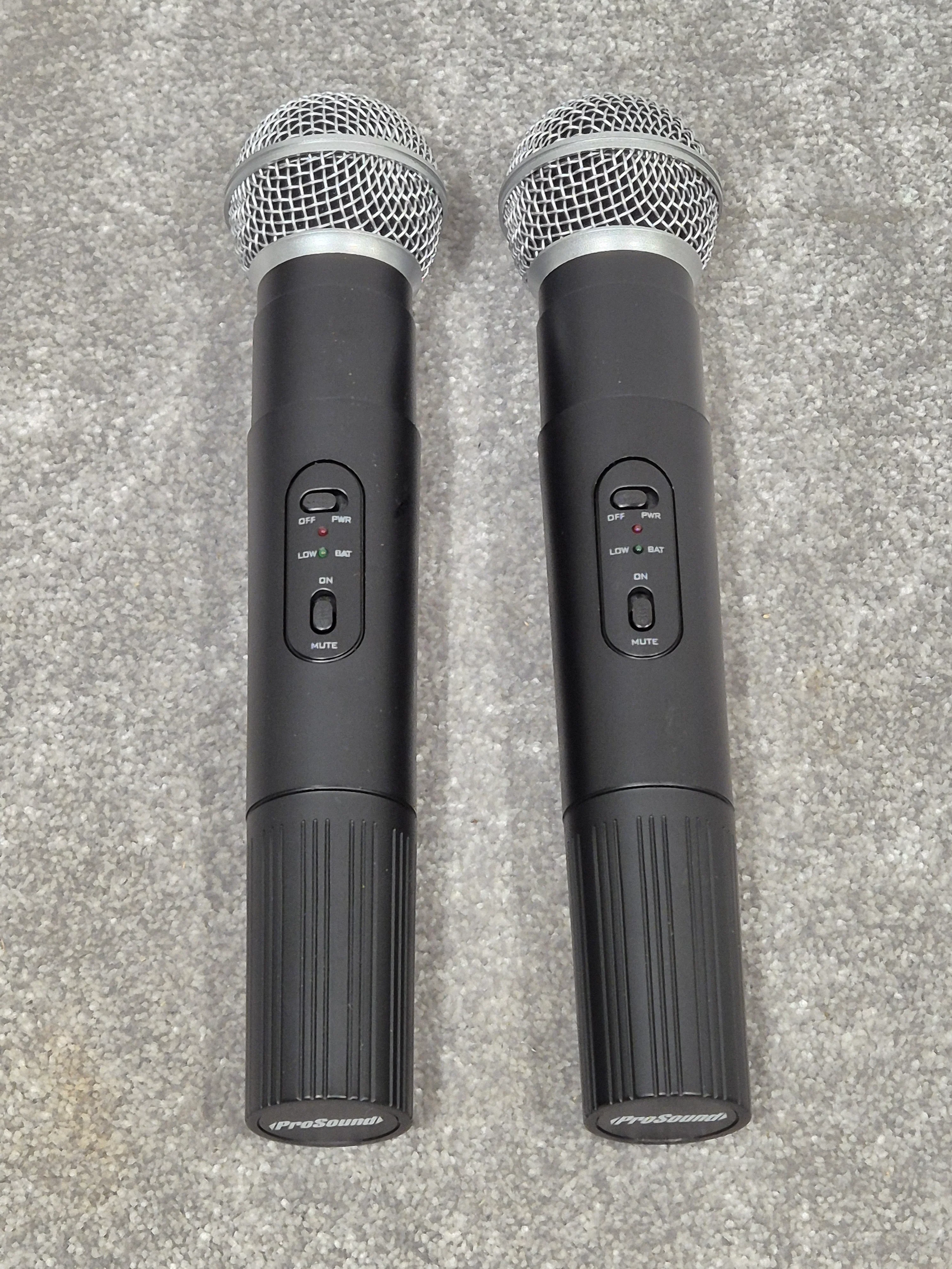 Prosound L59AW Twin Microphone Portable VHF Wireless + Black Case - Image 2