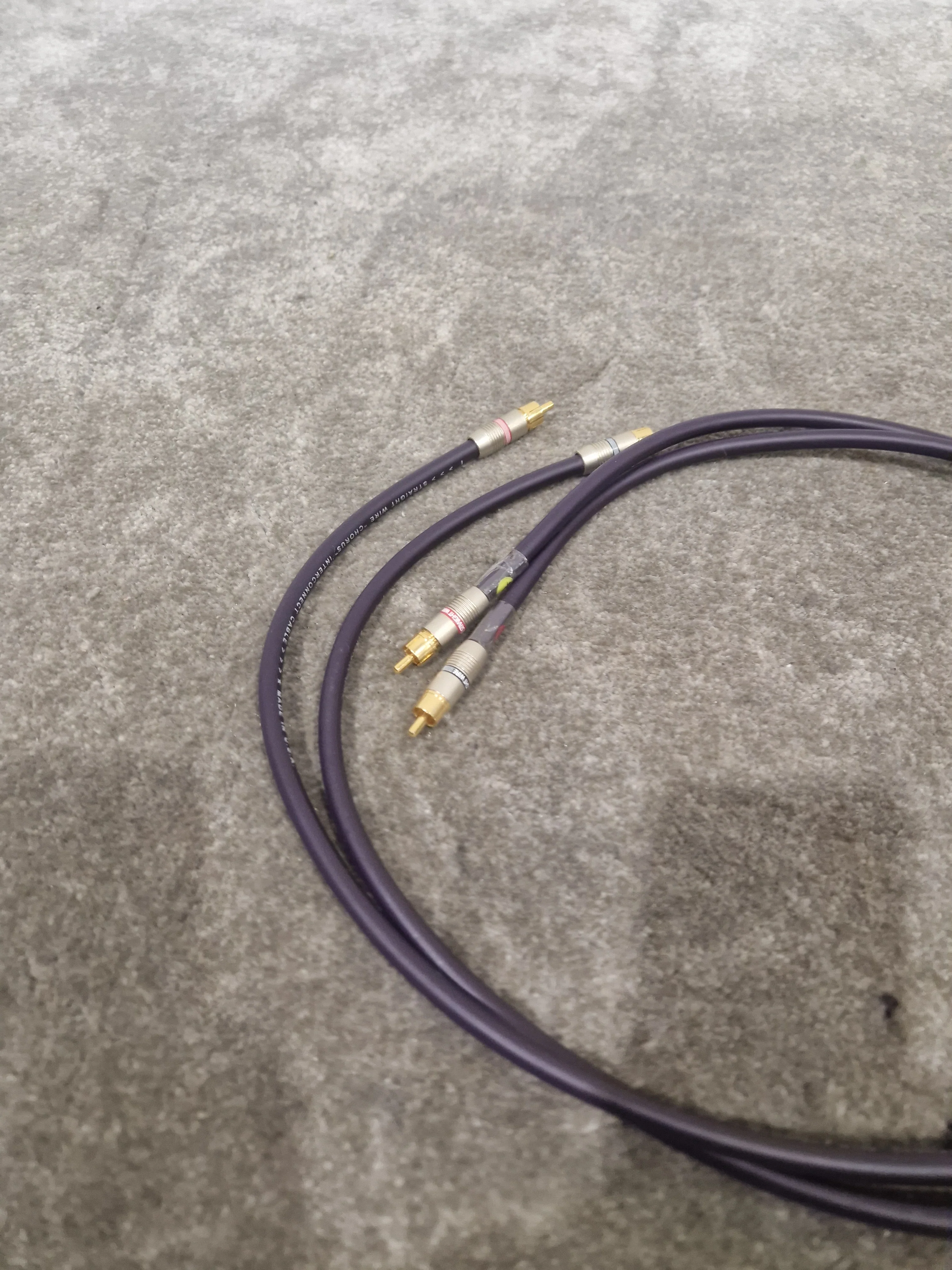 Purple RCA Phono Cable Straight Wire 2FT Pair Audio Cable - High-Quality - Excellent - Image 3