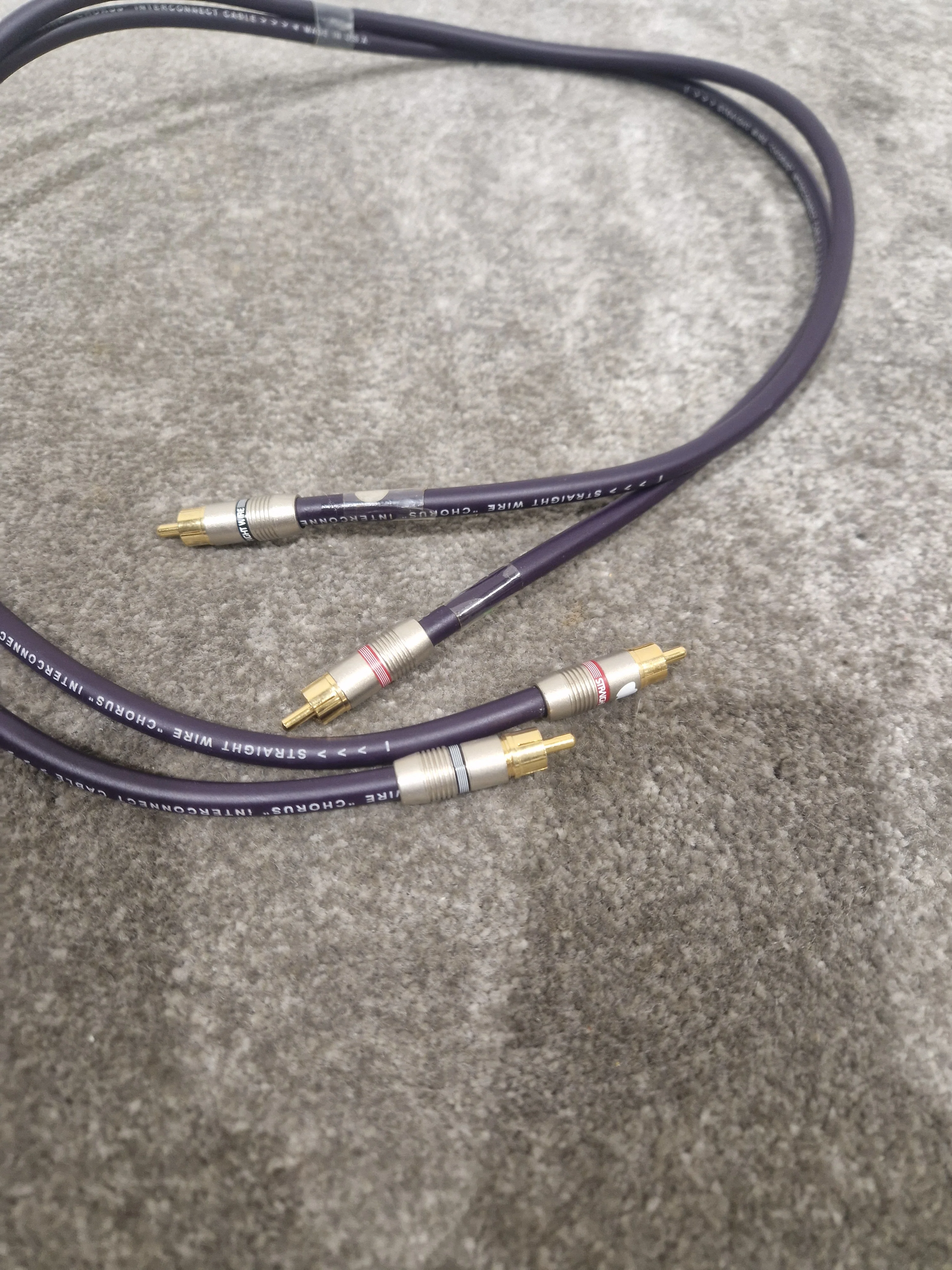 Purple RCA Phono Cable Straight Wire 2FT Pair Audio Cable - High-Quality - Excellent - Image 5