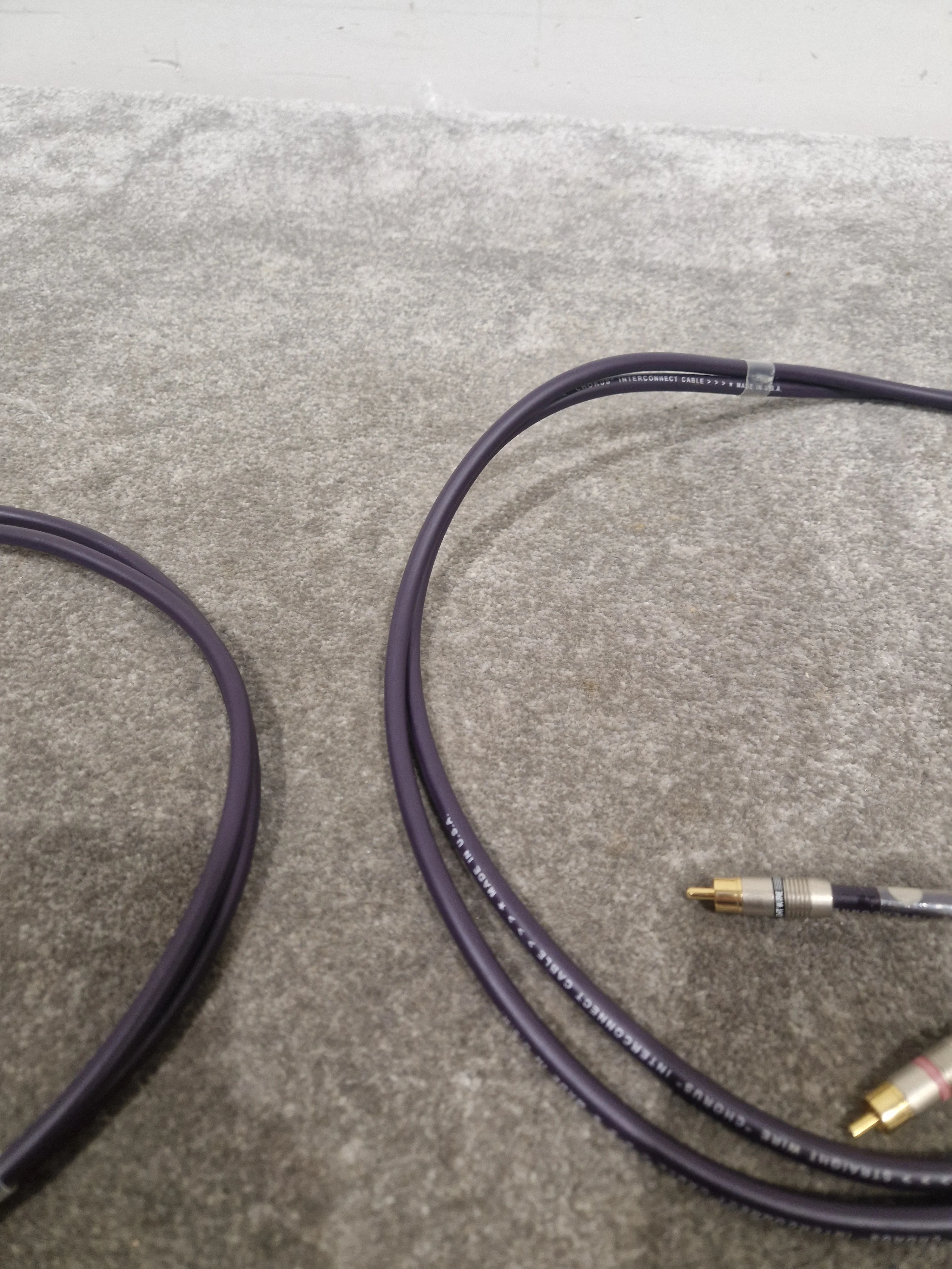 Purple RCA Phono Cable Straight Wire 2FT Pair Audio Cable - High-Quality - Excellent - Image 6