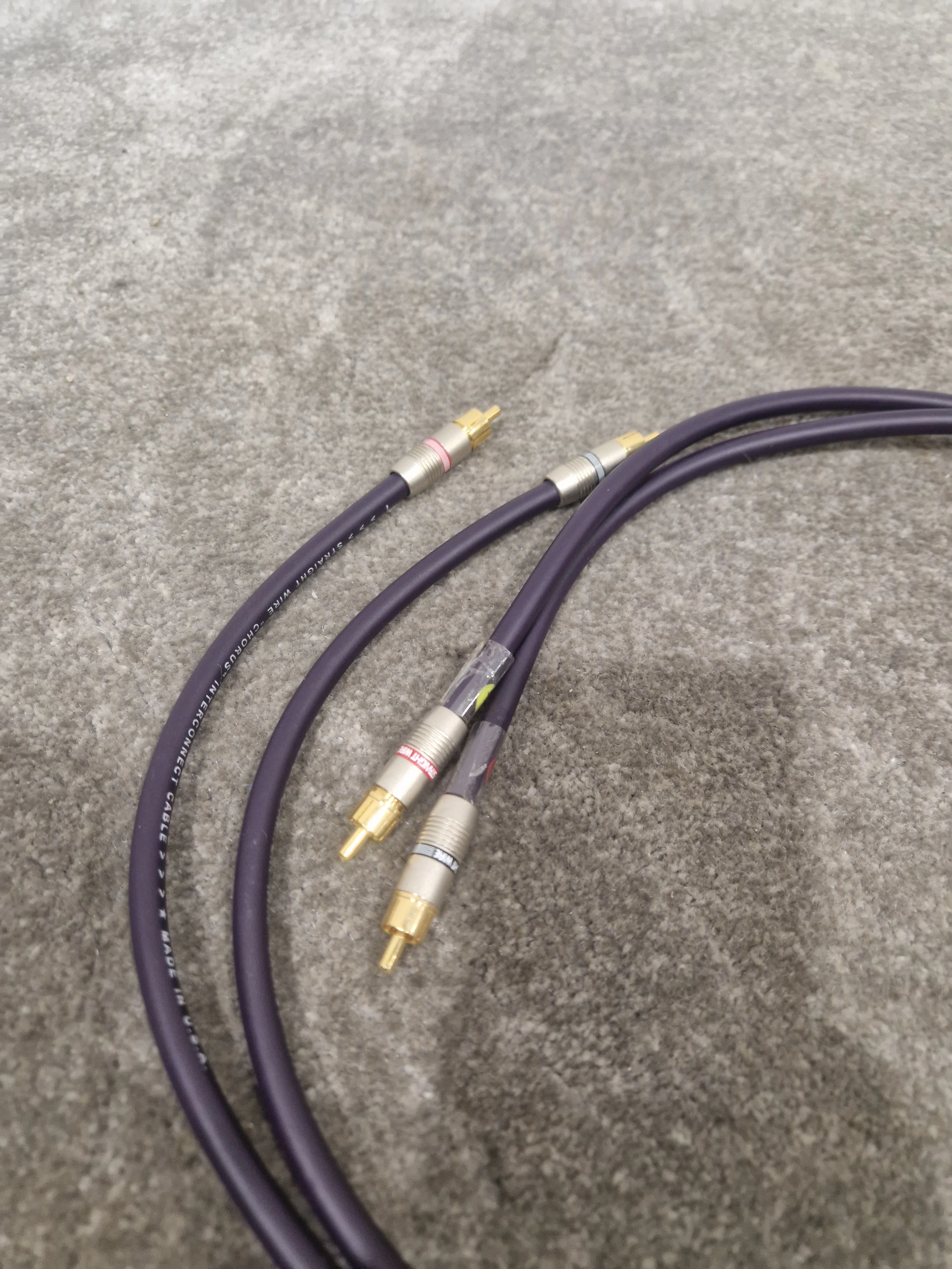 Purple RCA Phono Cable Straight Wire 2FT Pair Audio Cable - High-Quality - Excellent - Image 7