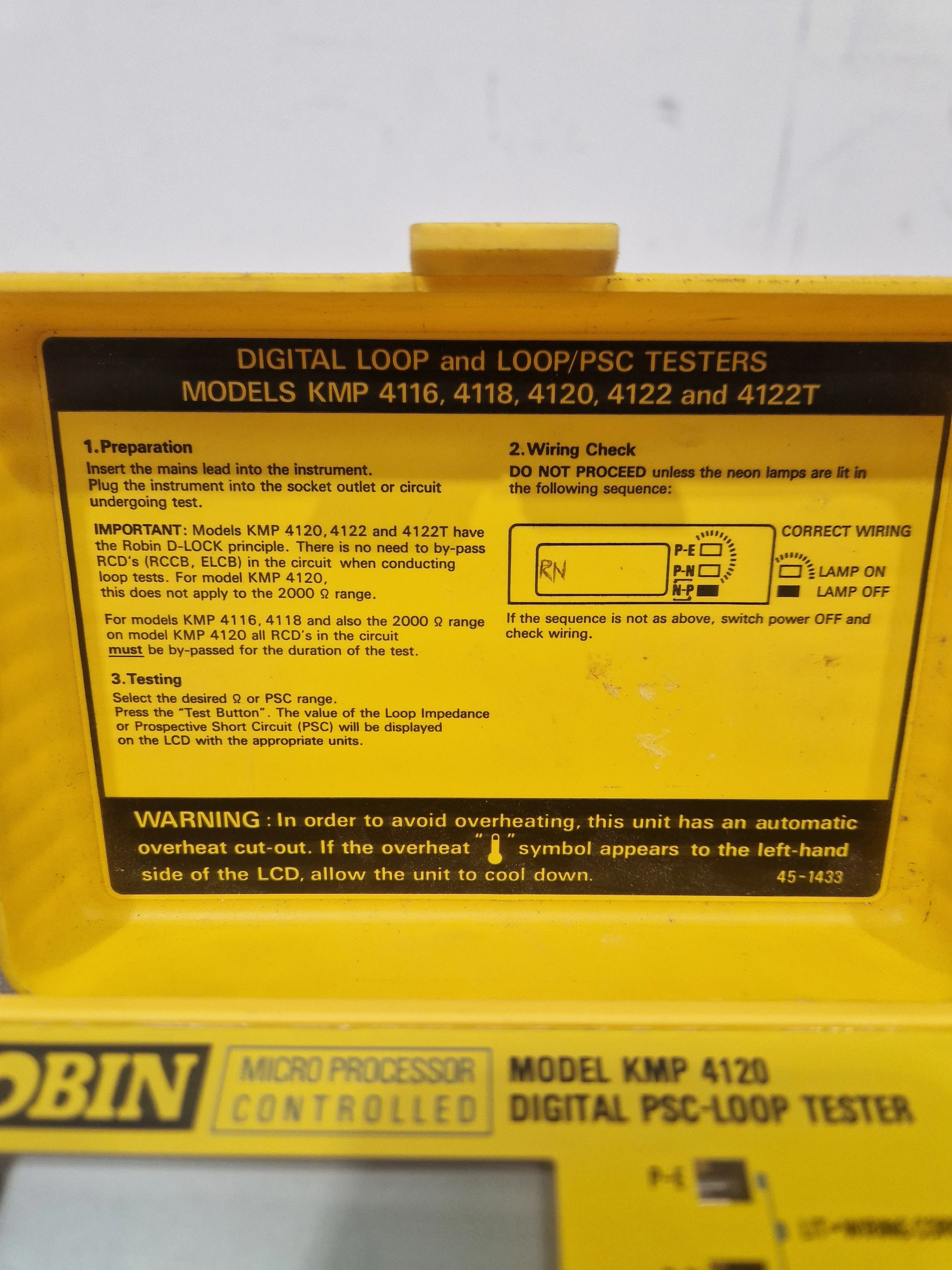 Robin KMP 4120 Digital PSC-loop tester - High Accuracy, Easy-to-Use - Very Good - Image 10