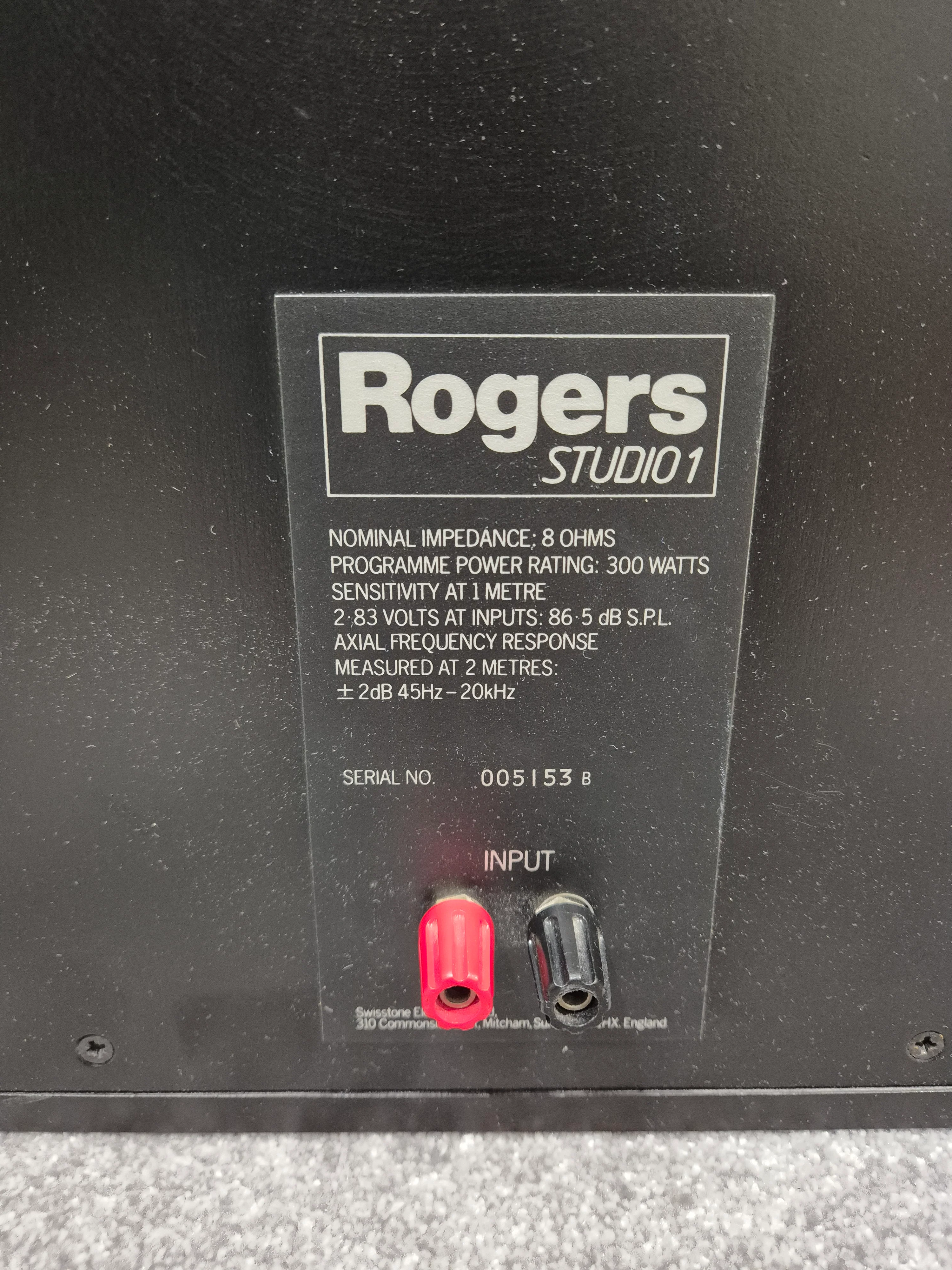 Rogers Studio 1 - Pair of 300-watts Passive Bookshelf Loudspeakers - Very Good - Image 5