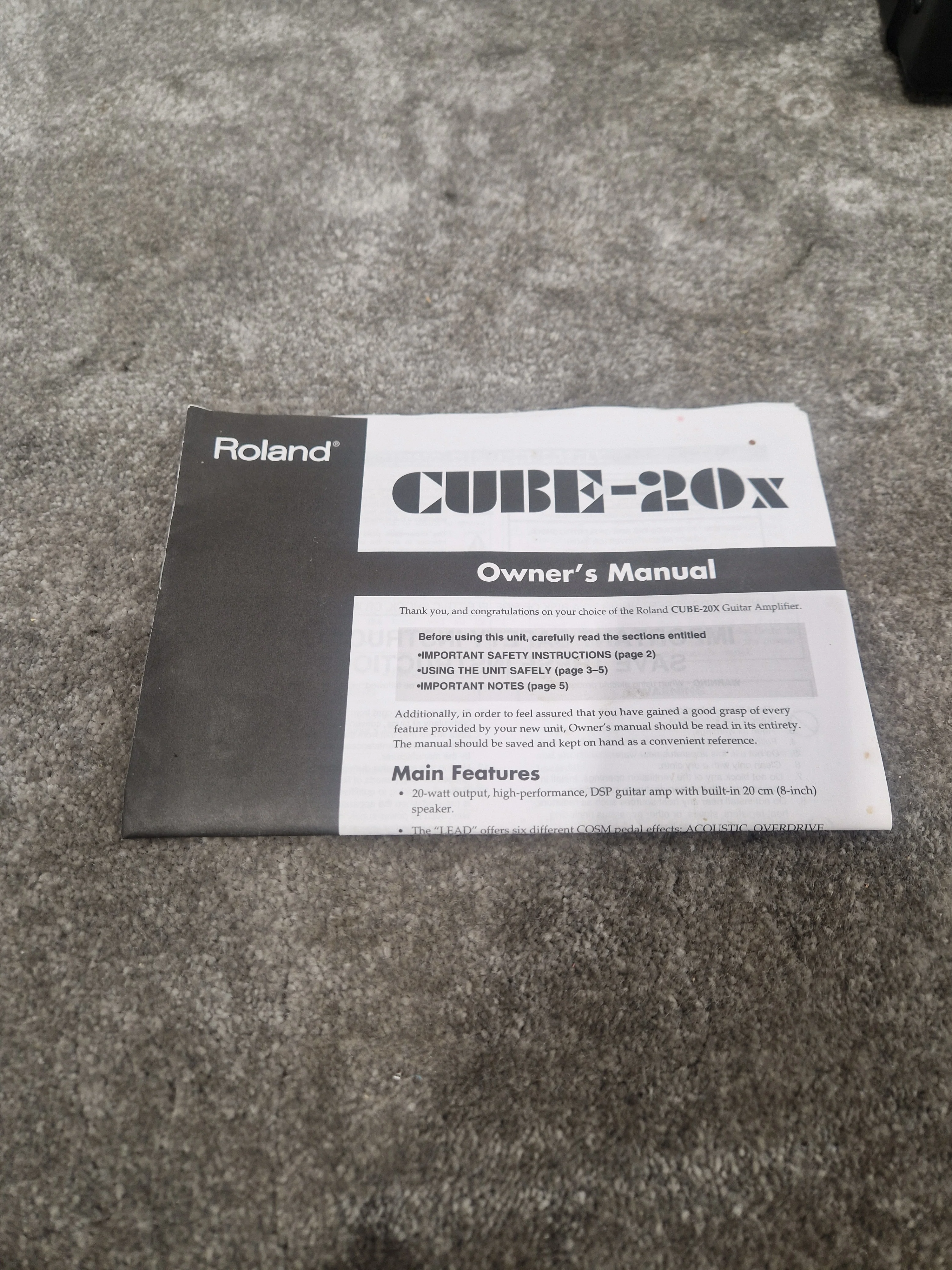 Roland Cube 20X - Compact Guitar Amp - Excellent w/ Guitar Lead,Manuals - Image 3