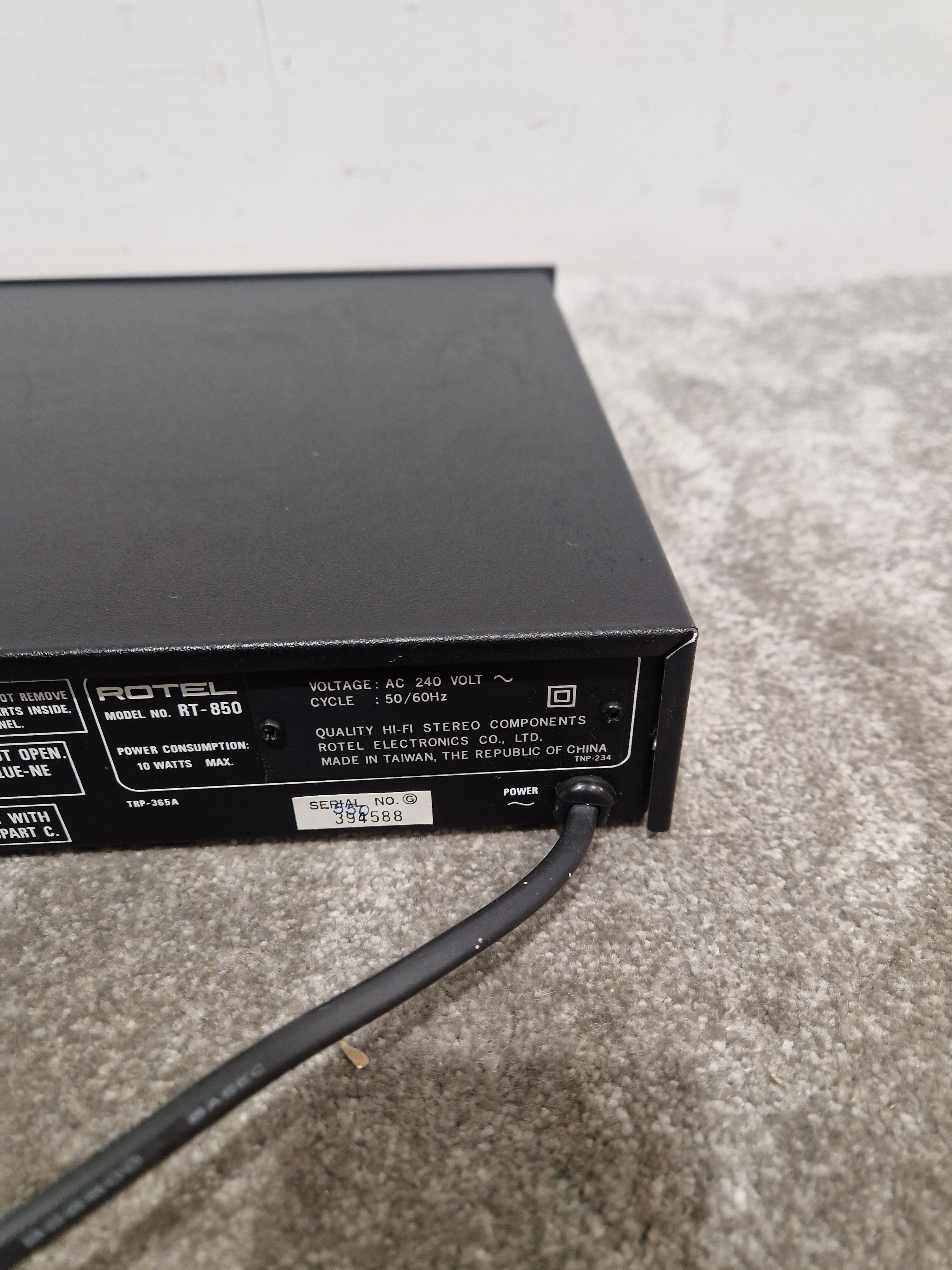 Rotel RT-850L - LW/MW/FM Stereo Tuner - Black - Good - Image 10