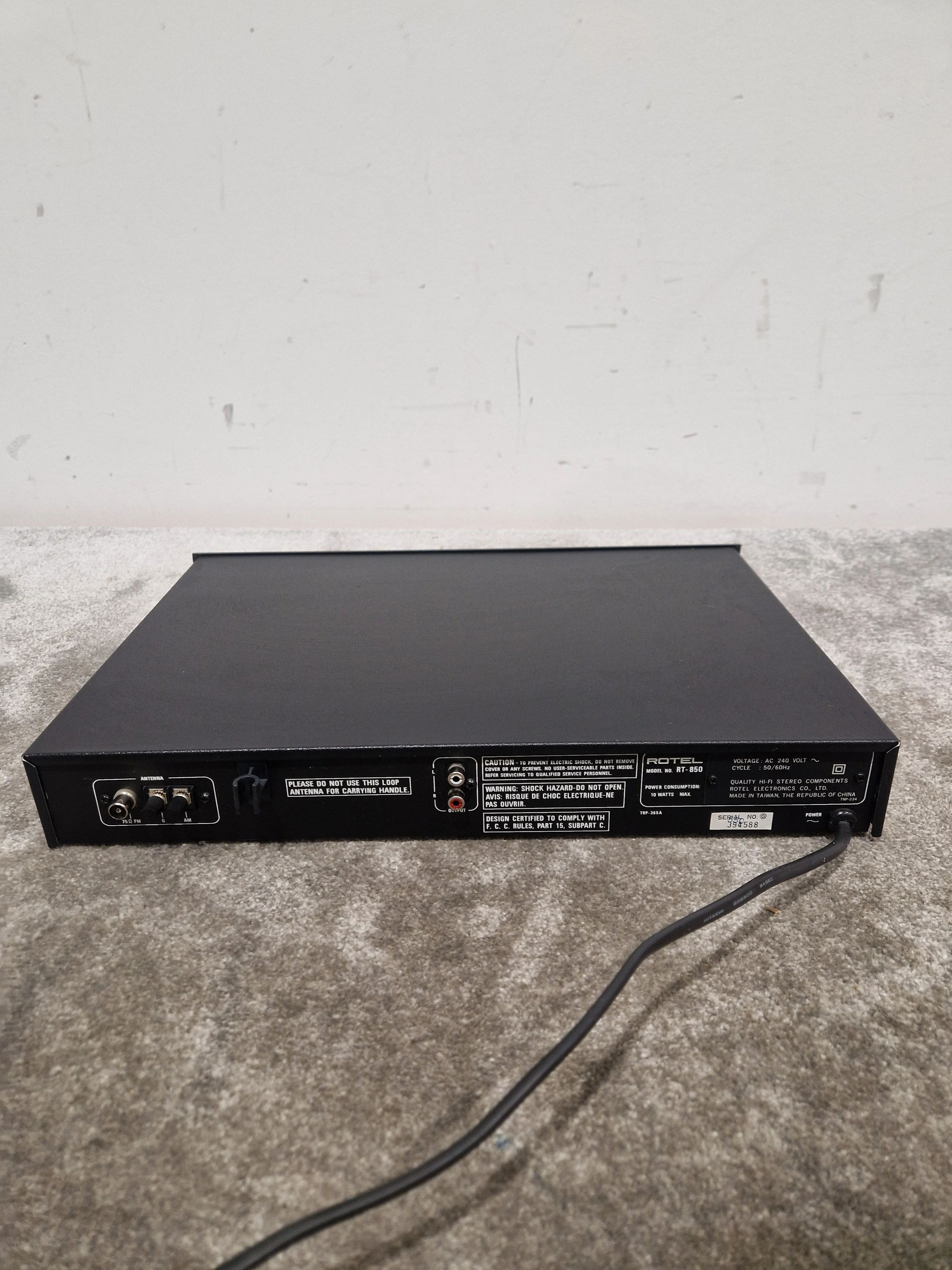 Rotel RT-850L - LW/MW/FM Stereo Tuner - Black - Good - Image 7