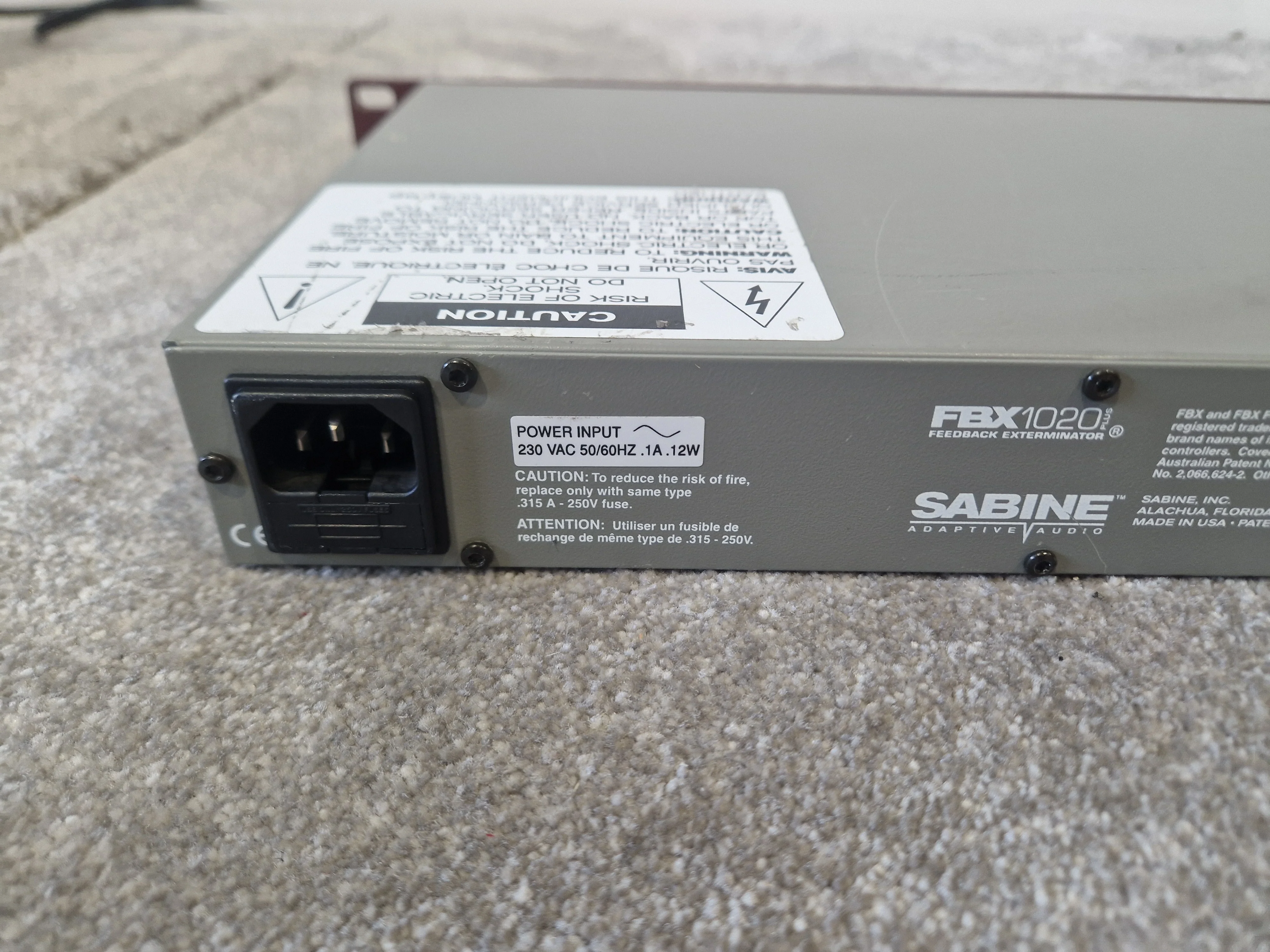 Sabine FBX1020 Feedback Exterminator – 20-Bit DSP – 10 Constant Q Filters – Good - Image 4