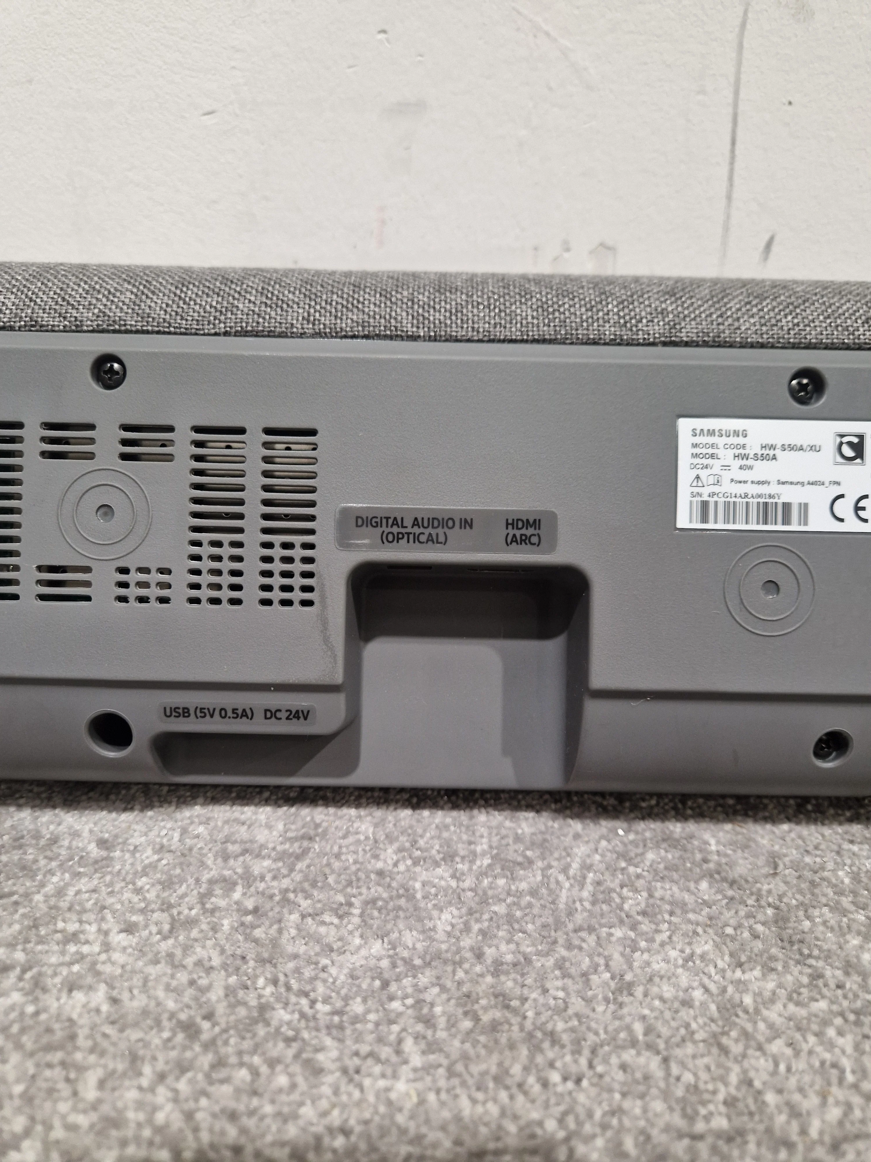 Samsung HW-S50A - Soundbar - Grey - Excellent w/ Manuals & Cables - Image 5