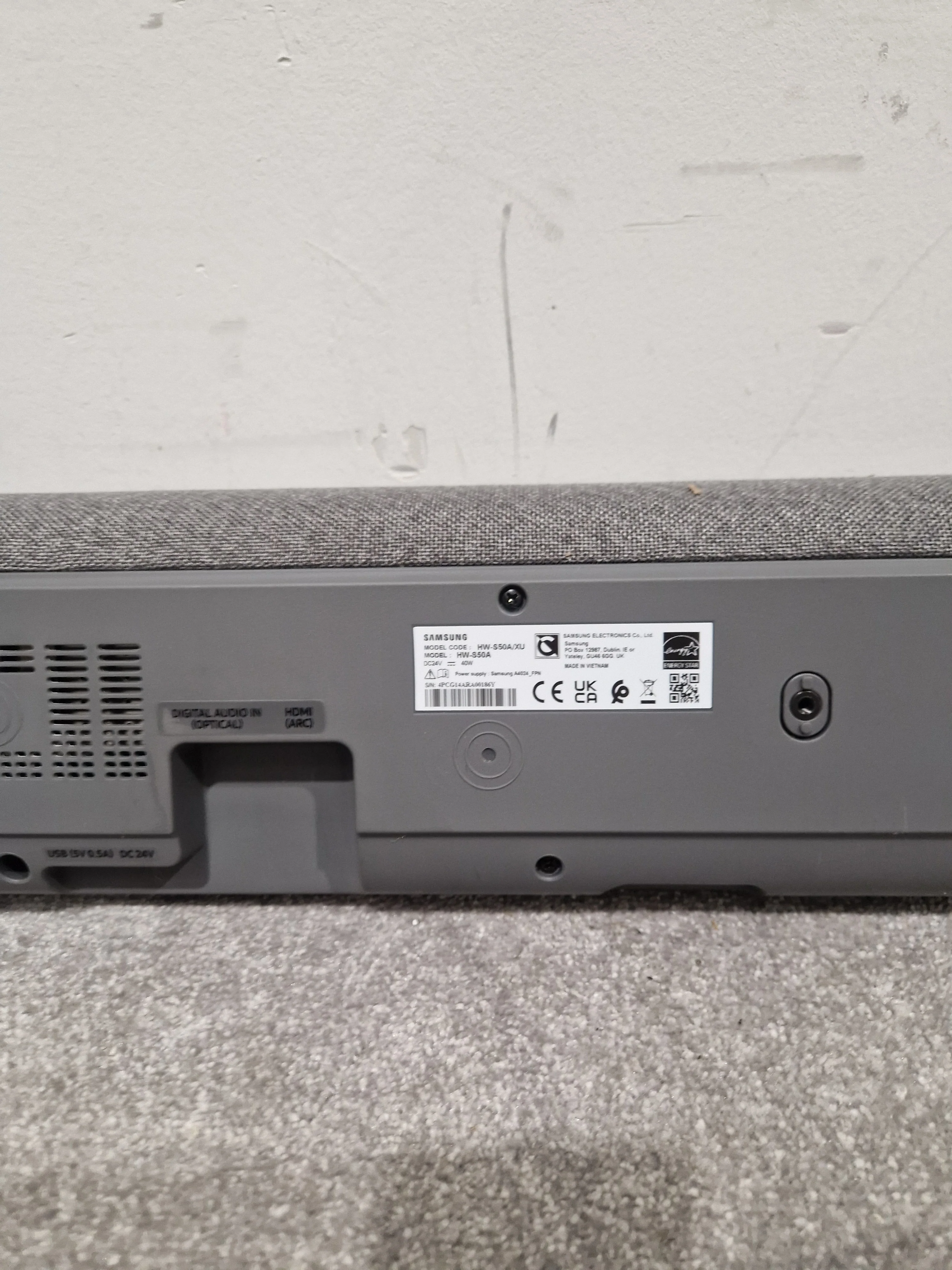 Samsung HW-S50A - Soundbar - Grey - Excellent w/ Manuals & Cables - Image 6