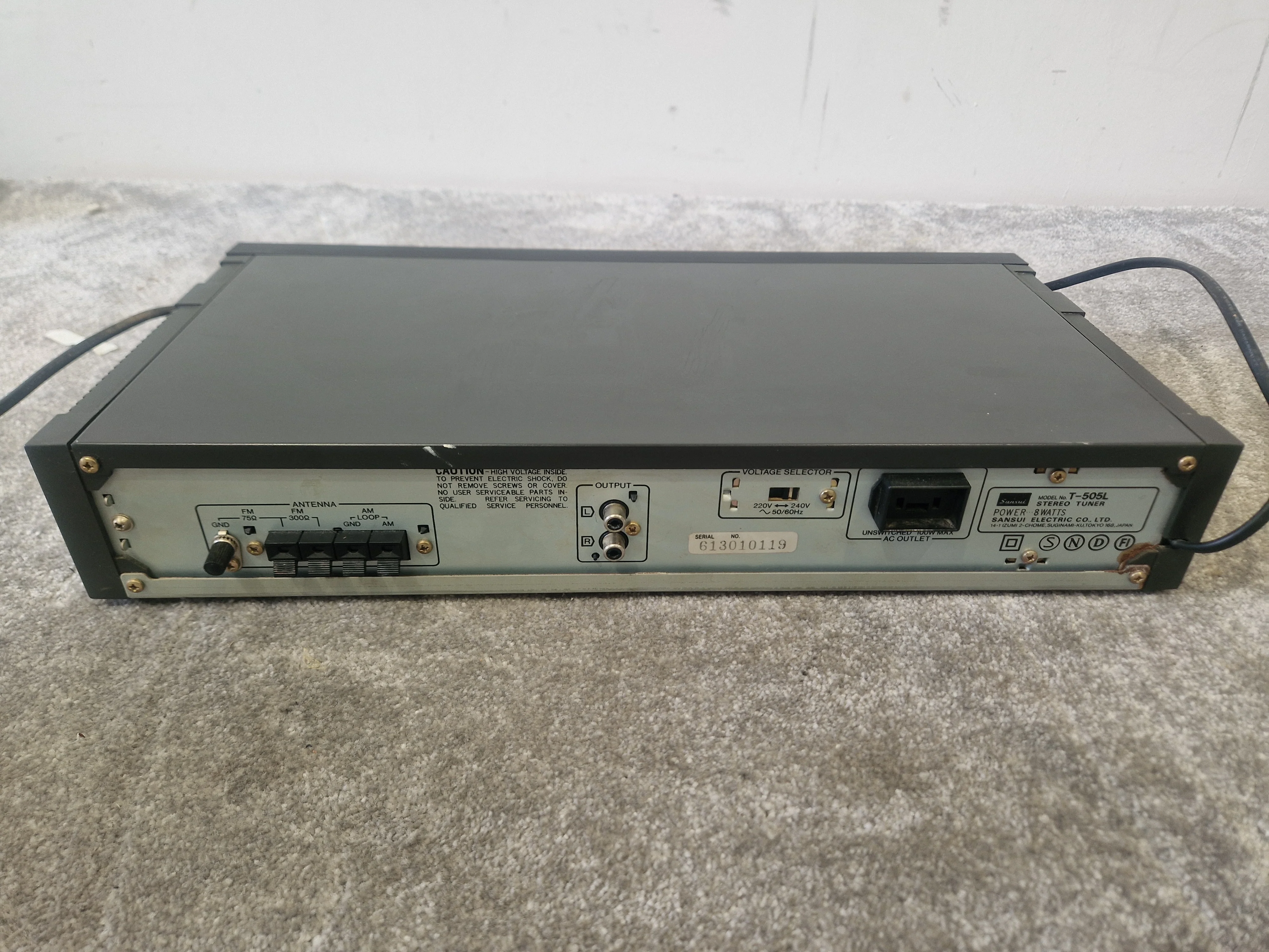 Sansui T-505L AM/FM Stereo Tuner – Analog Dial – UK Band Support – Very Good - Image 2