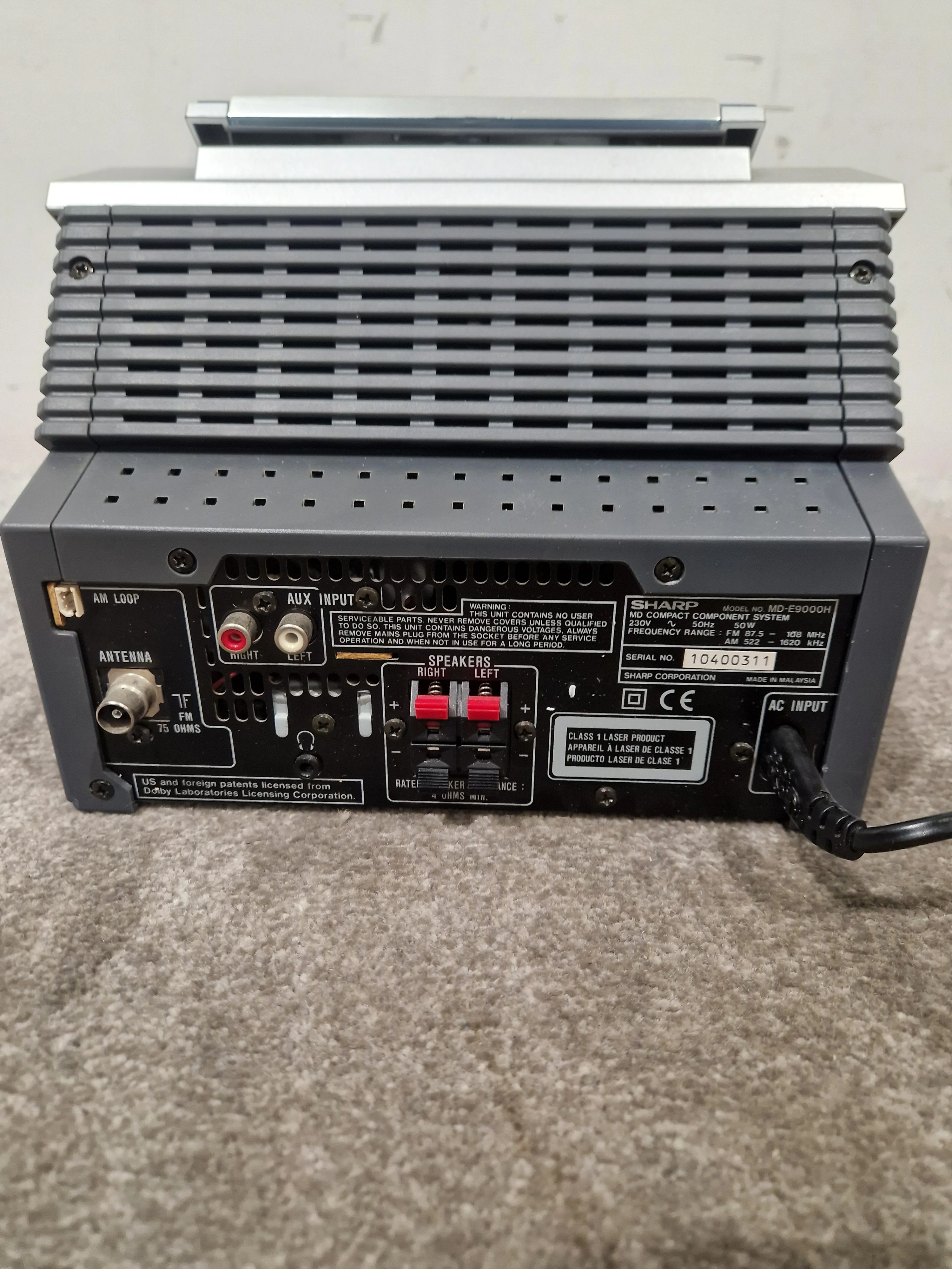 Sharp MD-E9000 Compact Component MiniDisc/CD System - Silver - Main Unit Only – MiniDisc System - Spares or Repair - Image 10
