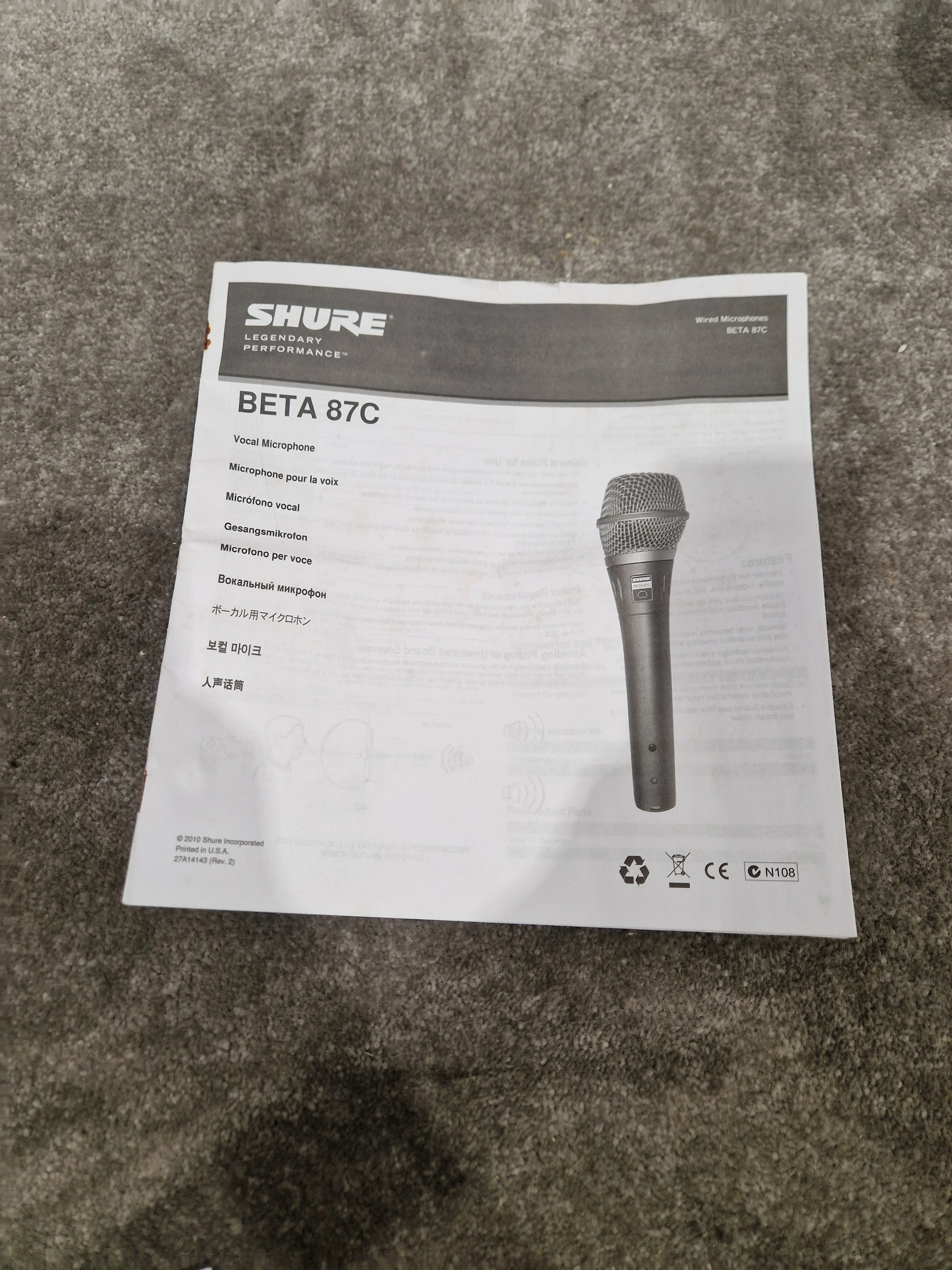 Shure Beta 87c Condenser Microphone - Super Cardioid Pattern - Very Good w/ Original Box - Image 6