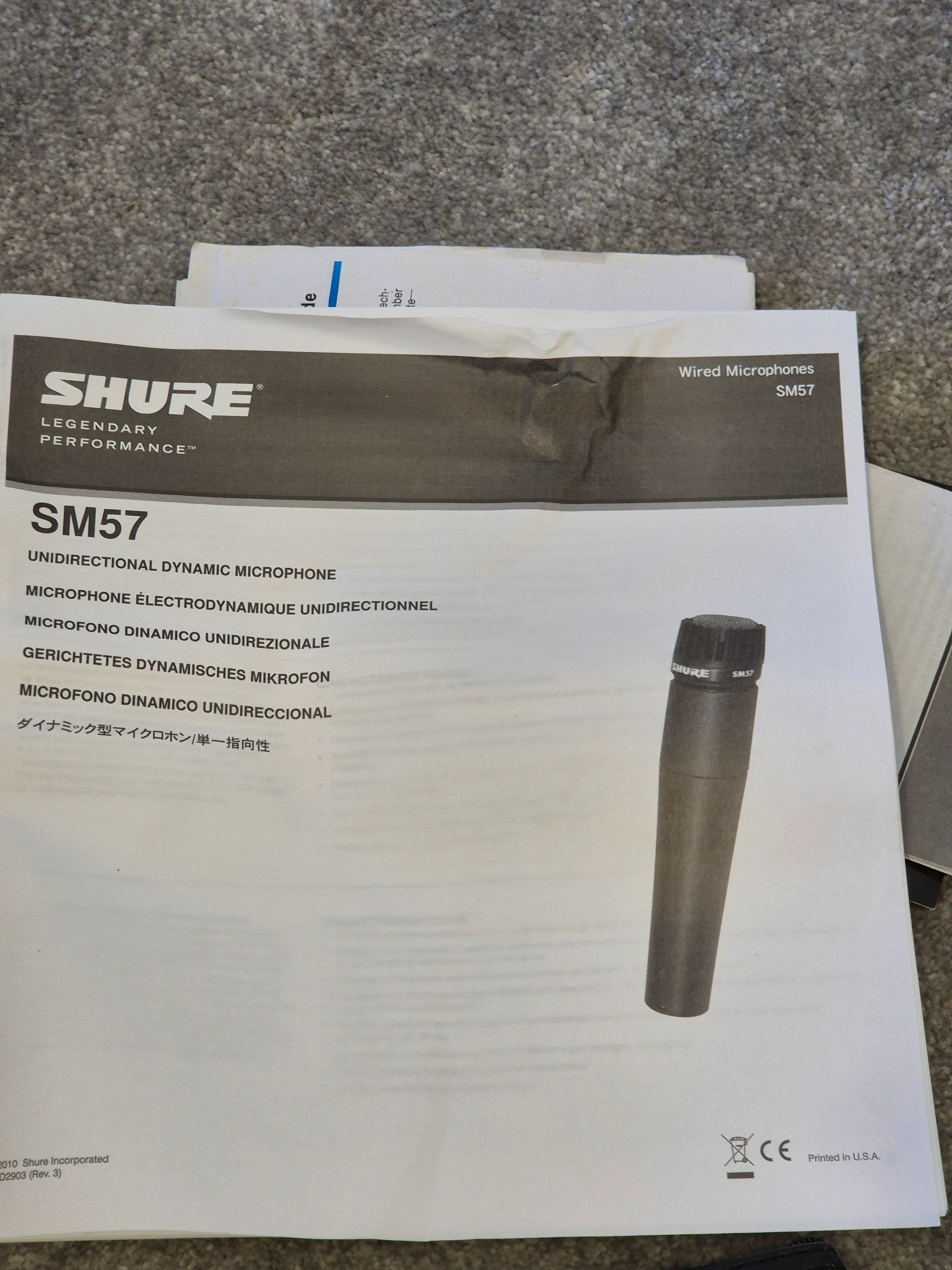 Shure SM57 Dynamic Instrument Microphone w/ Original Box - Very Good Condition - Image 6