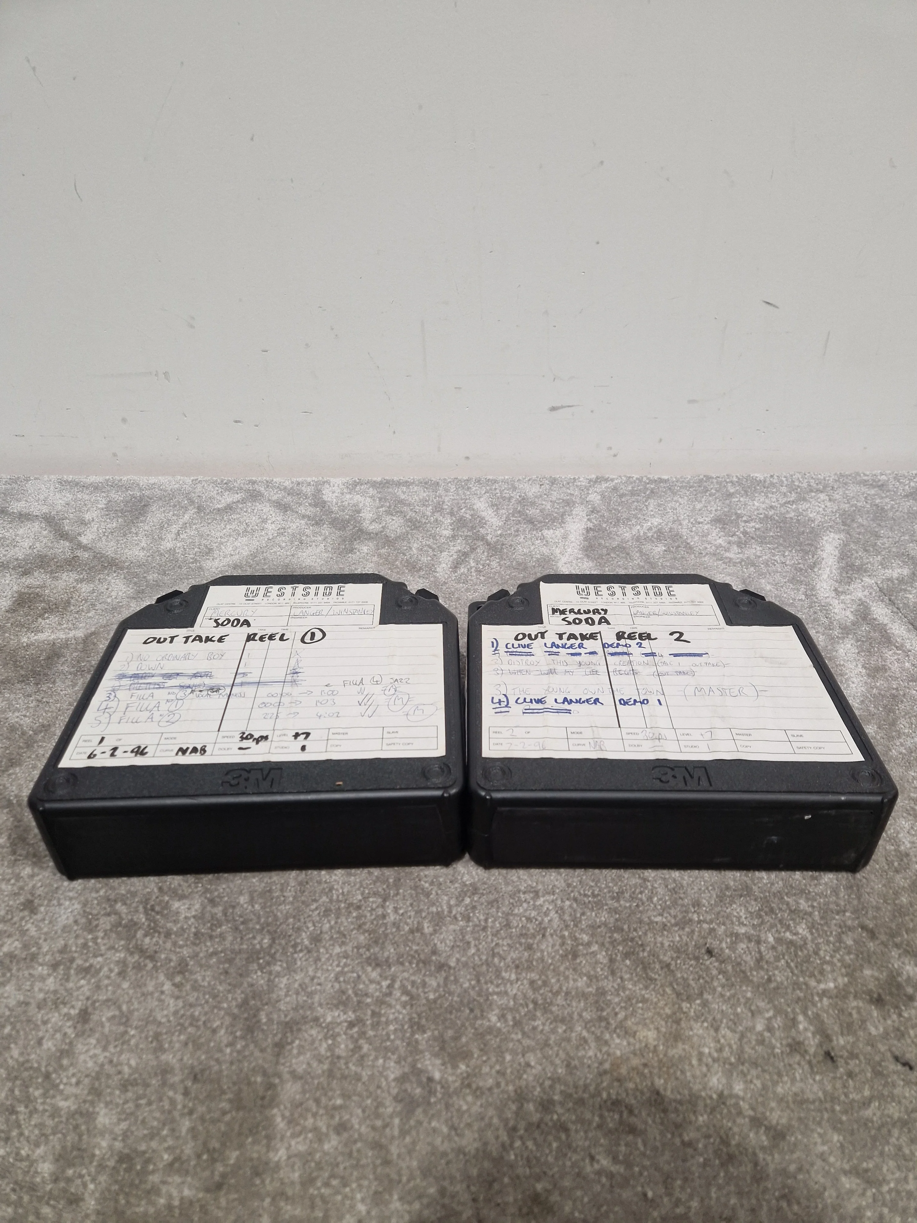 Soda – Britpop Band Collectible Westside Outtake Reels #1 & #2 – Very Good w/ Handwritten Studio Notes - Image 2