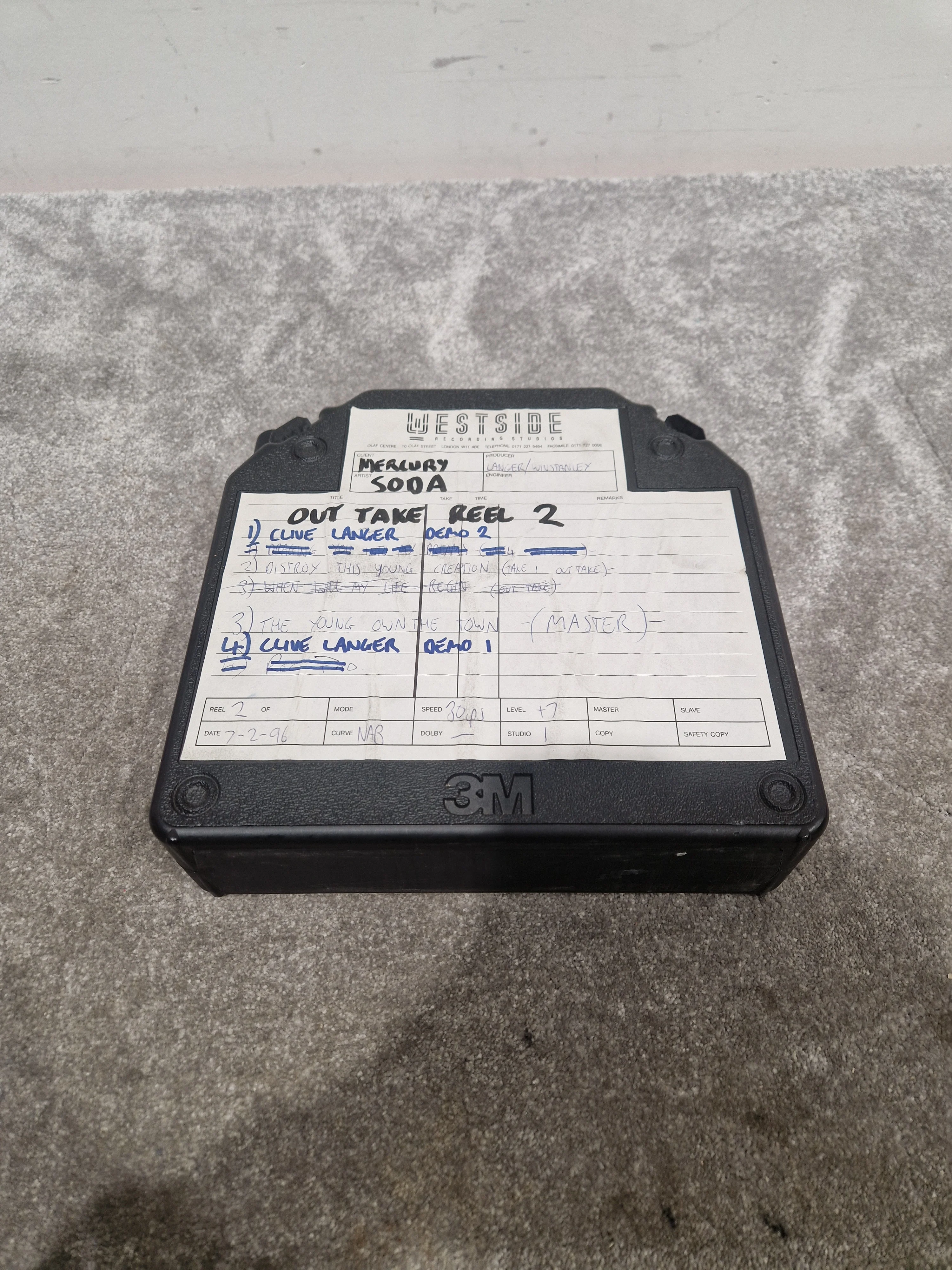Soda – Britpop Band Collectible Westside Outtake Reels #1 & #2 – Very Good w/ Handwritten Studio Notes - Image 4