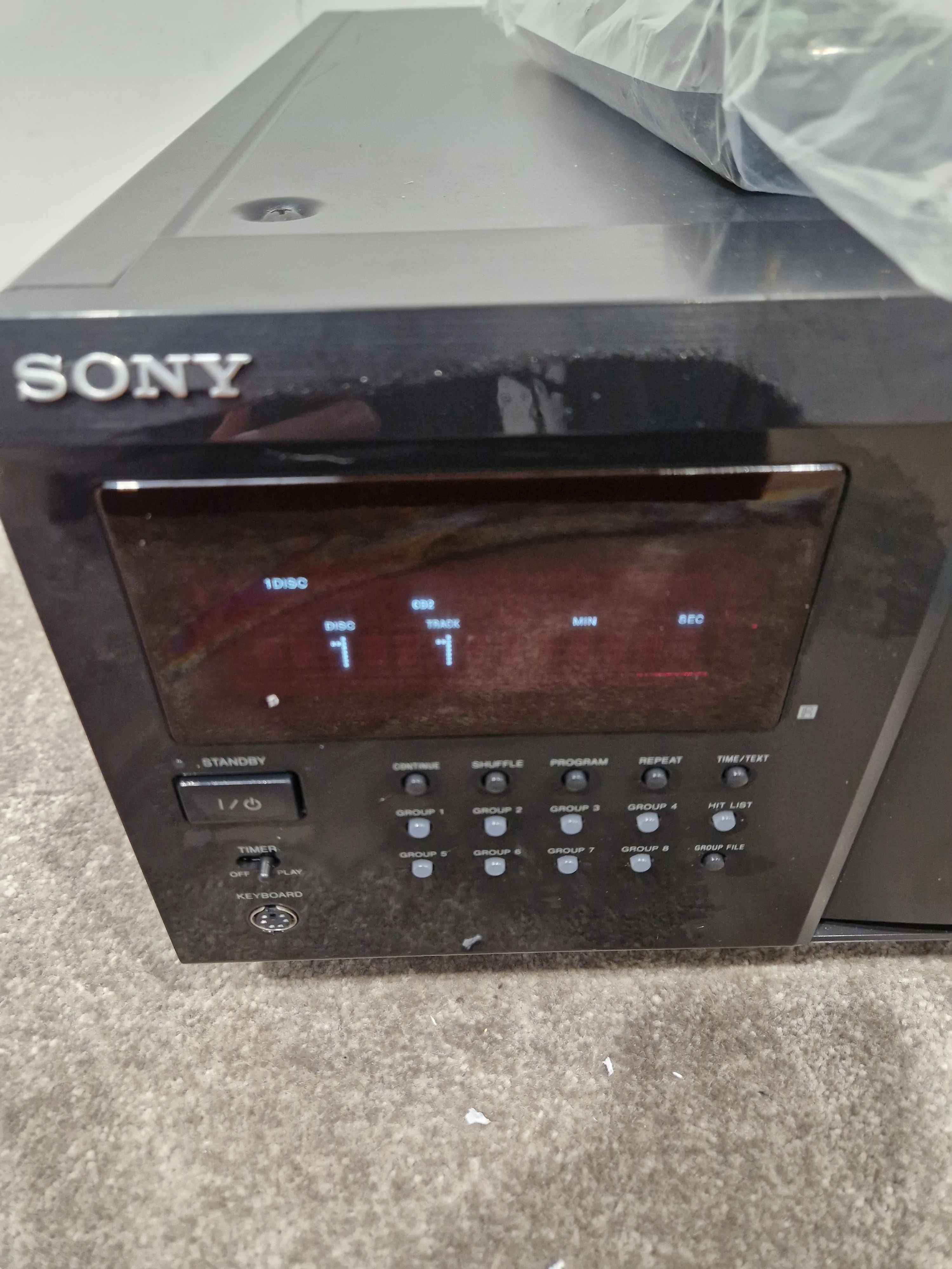 Sony CDP-CX355 - 300-Disc CD Changer - Spares or Repair w/ Power Supply & Remote - Image 4