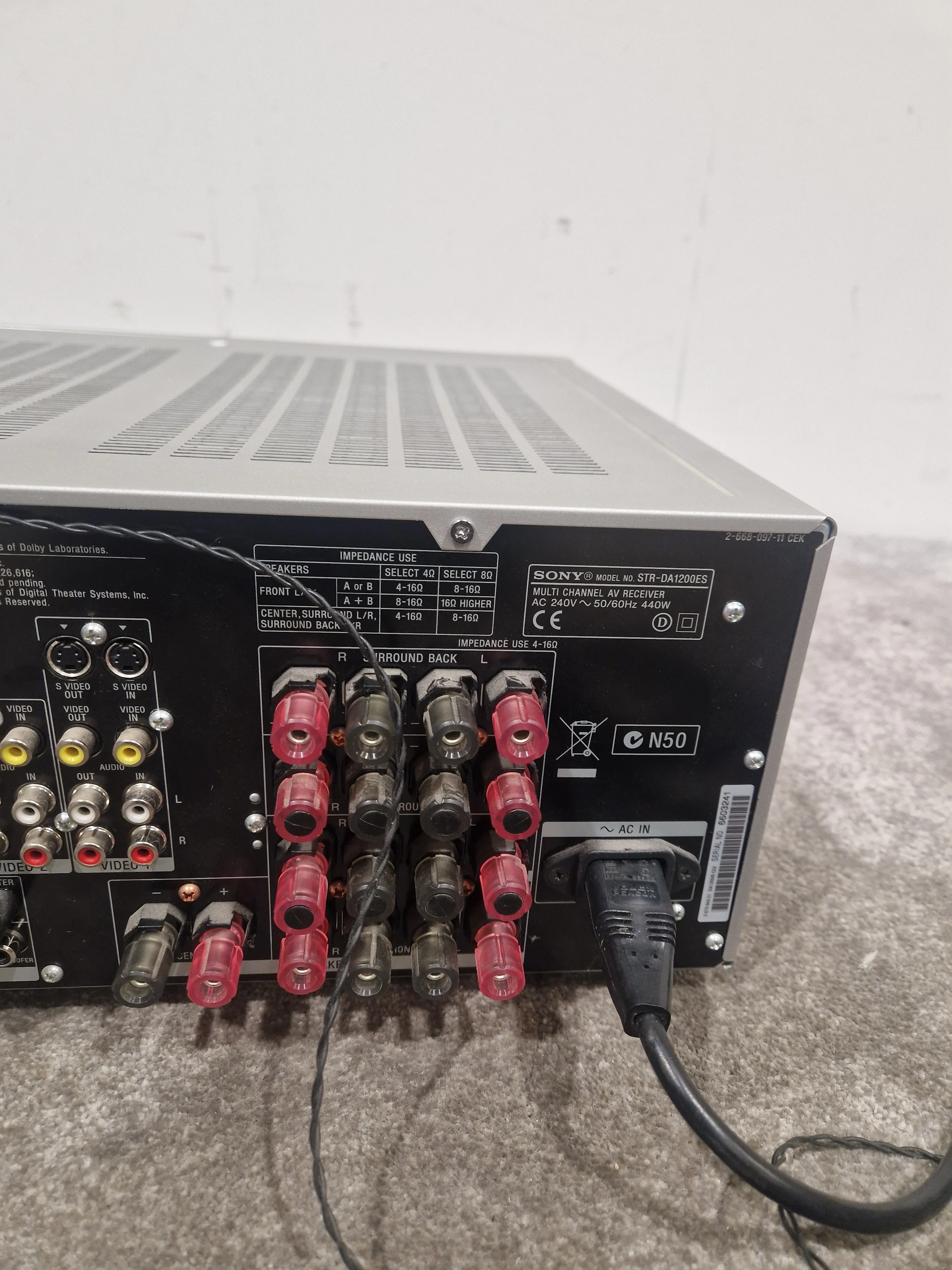 Sony DA1200ES Receiver - 7.1 Channel Home Theater - Excellent w/ Power Supply & Remote - Image 4