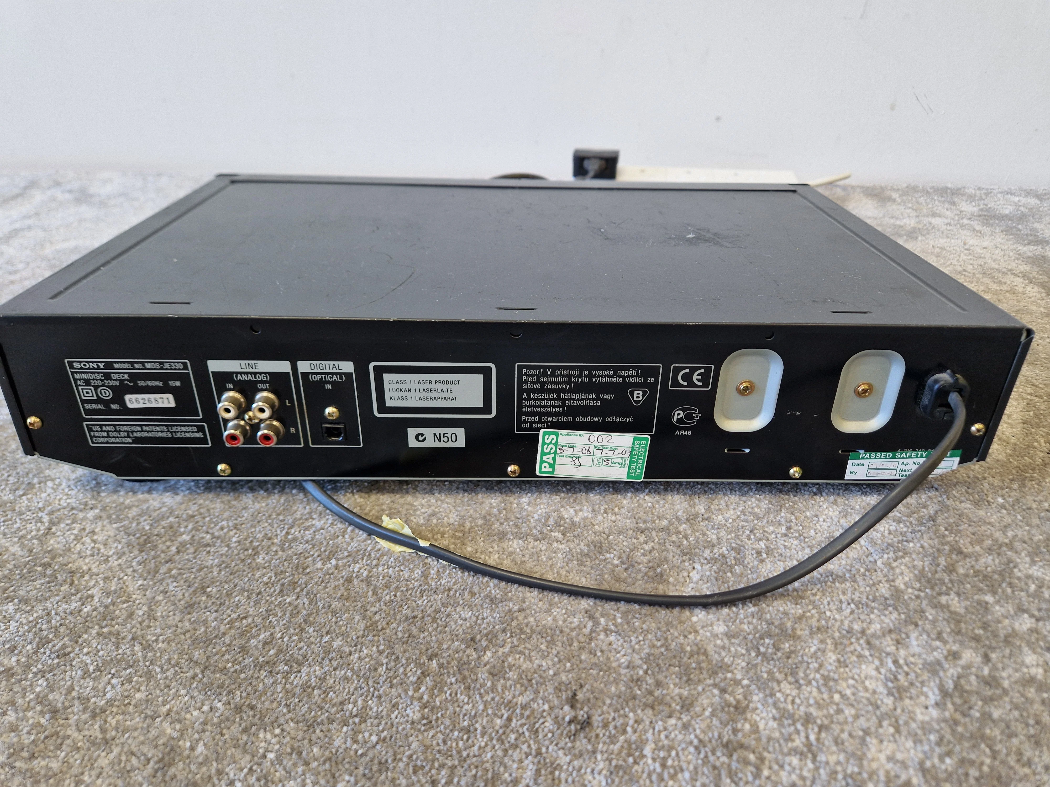 Sony MDS-JE330 MiniDisc Player – Portable Digital Audio Recorder w/ Remote Control - Spares or Repair - Image 8