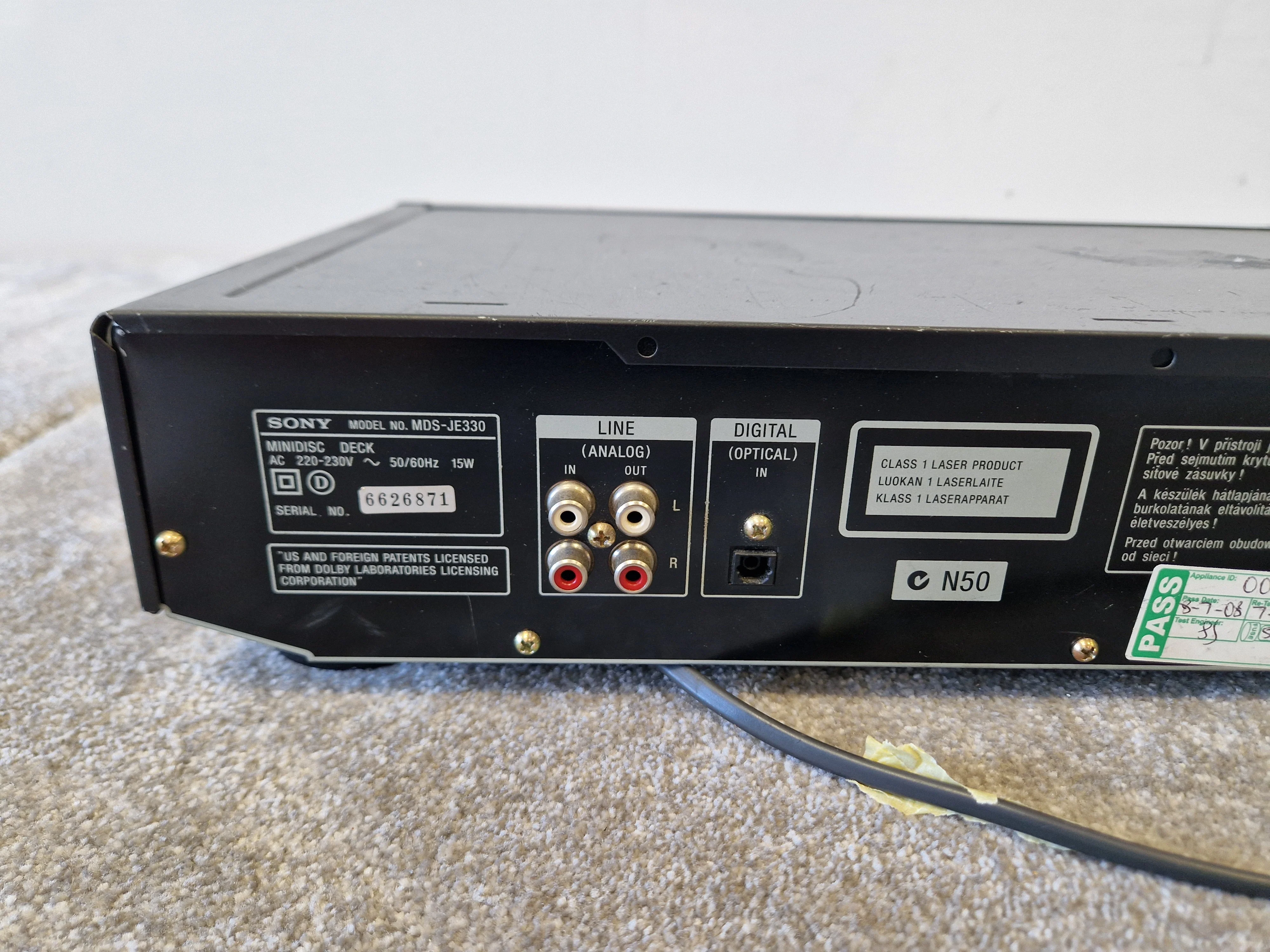 Sony MDS-JE330 MiniDisc Player – Portable Digital Audio Recorder w/ Remote Control - Spares or Repair - Image 9
