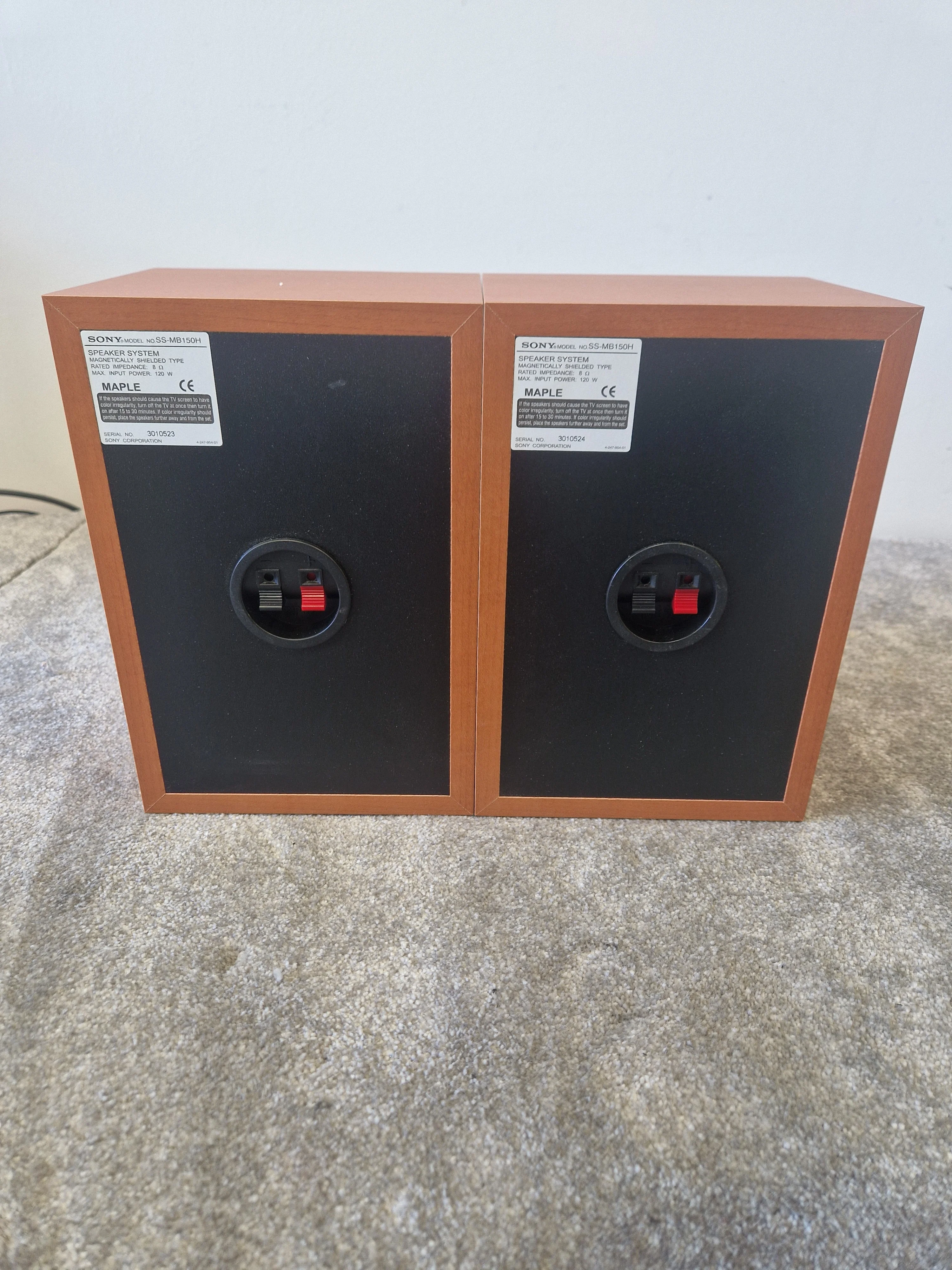 Sony SS-MB150H Pair of Maple Speakers – 120W Max, 5.25" HOP Woofer, Crisp, Compact Sound - Excellent w/ Original Box - Image 2