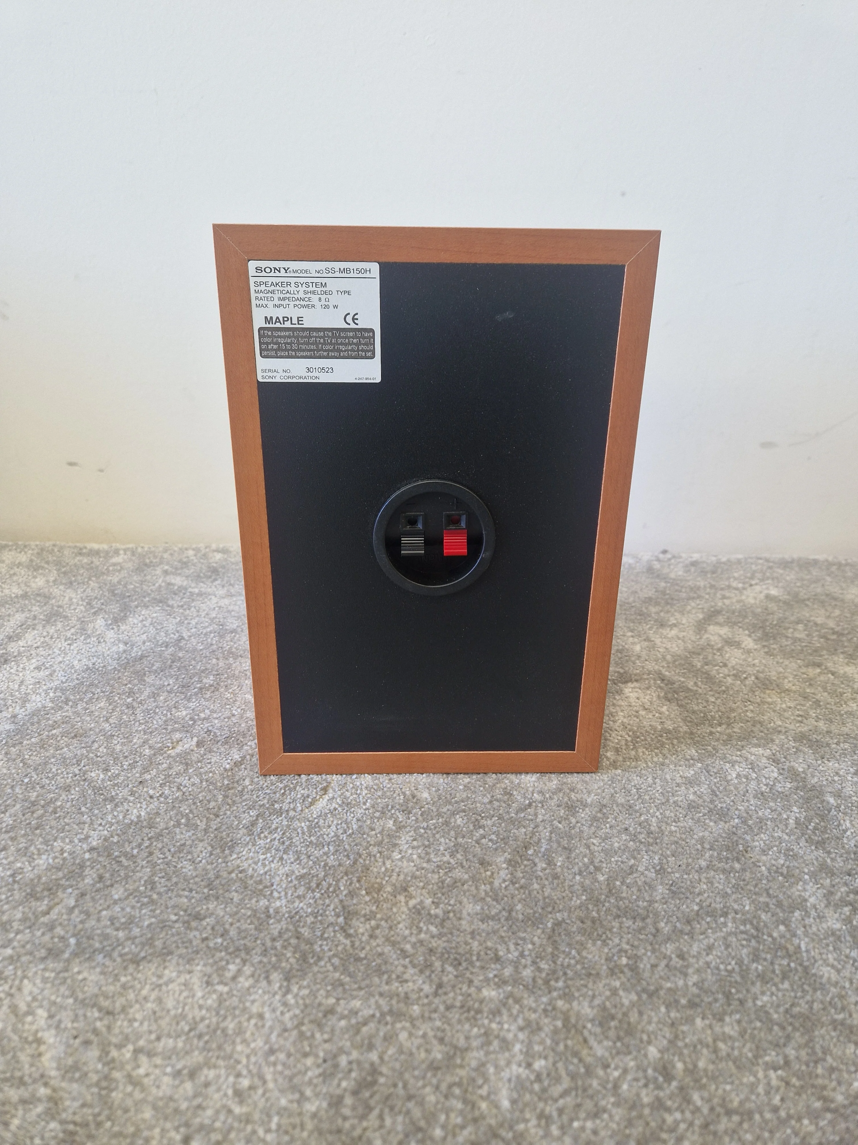 Sony SS-MB150H Pair of Maple Speakers – 120W Max, 5.25" HOP Woofer, Crisp, Compact Sound - Excellent w/ Original Box - Image 5