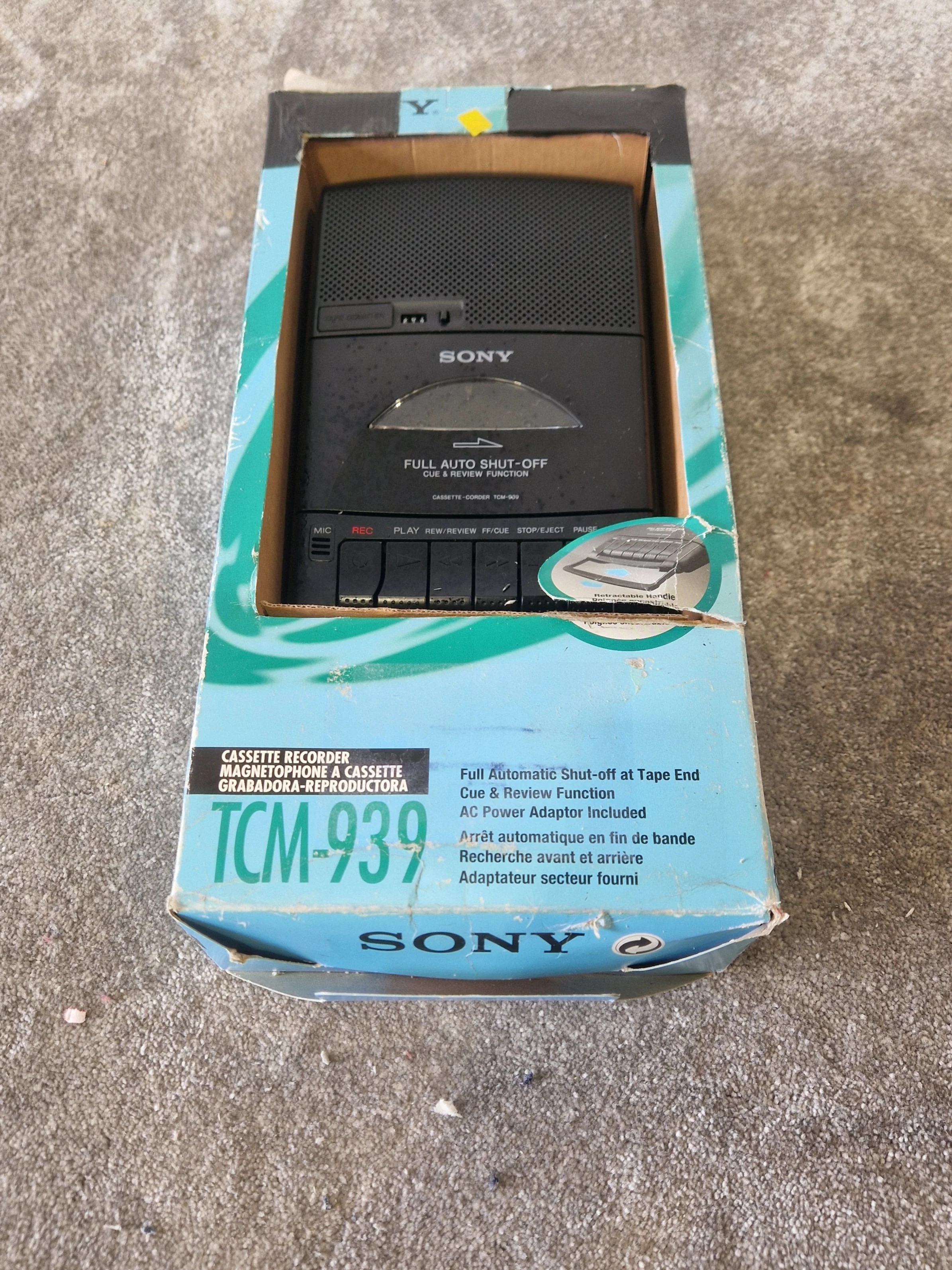 Sony TCM-939 Cassette Recorder-Cue And Review - Very Good w/ Original Box - Image 4