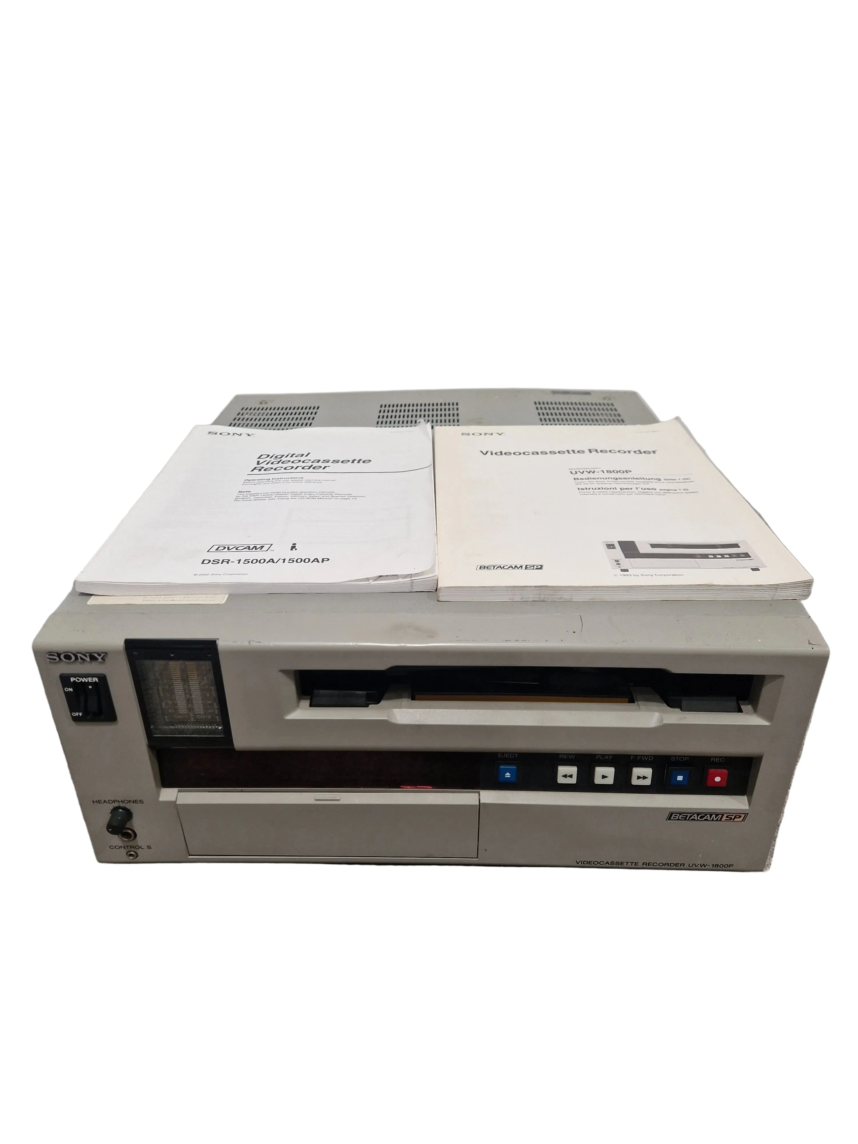 Sony Uvw-1800p U-Matic Videocassette Recorder - Professional Grade, Hi-Fi Audio - Spares or Repair w/ Manuals