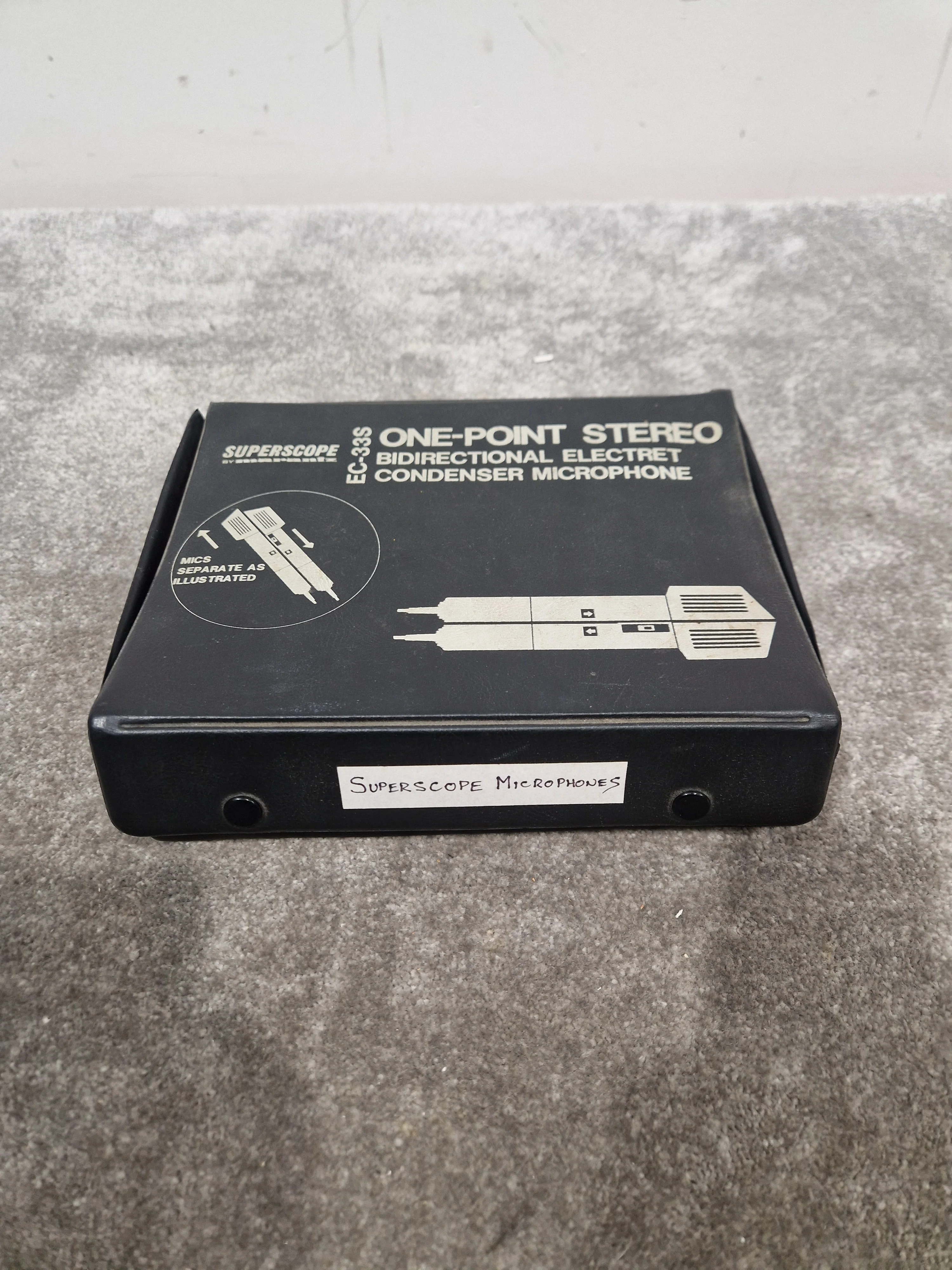 Superscope by Marantz EC-33s Mic - Professional Condenser Microphone - High-Fidelity Audio - Very Good w/ Manuals & Soft Case & Mic holder & Mic cover - Image 2